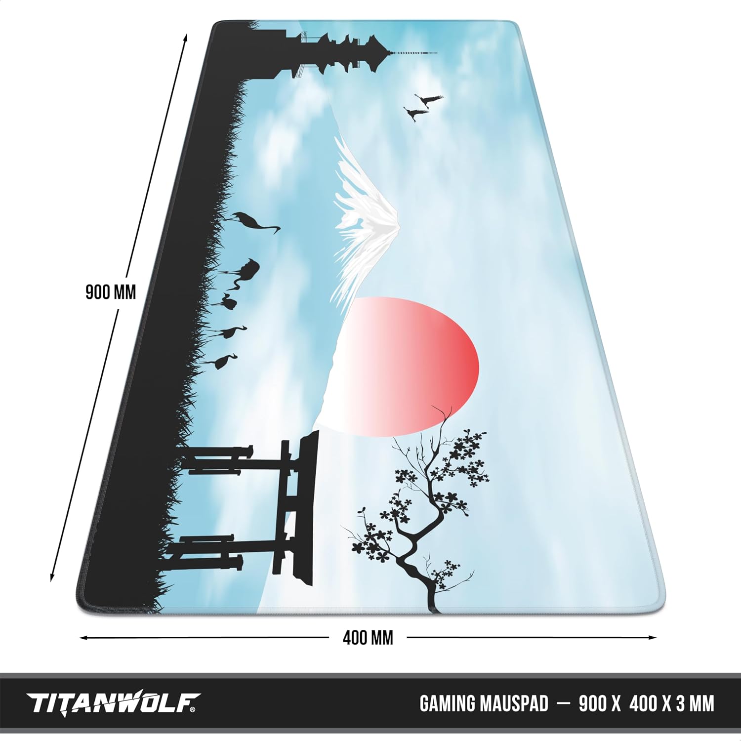 Thumbnail 1 de Titanwolf XXL Speed Gaming-Mauspad „Japan Sunset“ (900 x 400 mm, 3 mm)