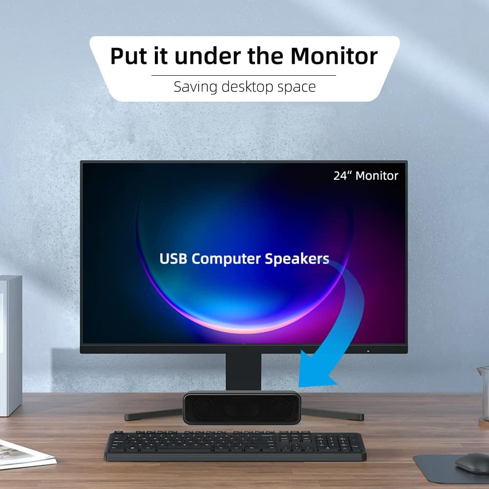 Detalle de USB computer speakers with dual 3 W drivers