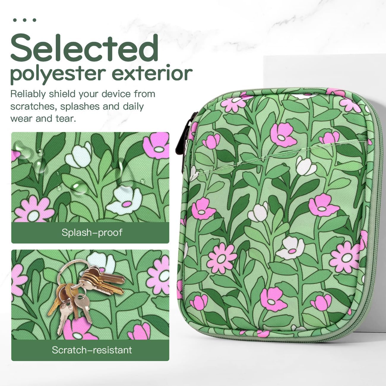 Thumbnail 3 de Vinabilia 6-7 Inch Protective Sleeve Carrying Case for 7" Kindle & 6" E-Readers (Cyan+Flower)