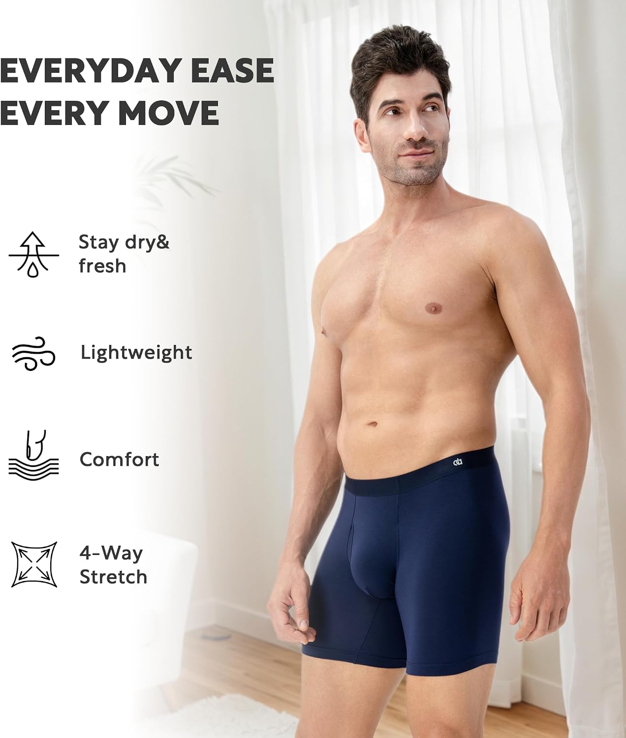 Detalle de DAVID ARCHY Modal Boxer Briefs, Slim Fit, 6.5