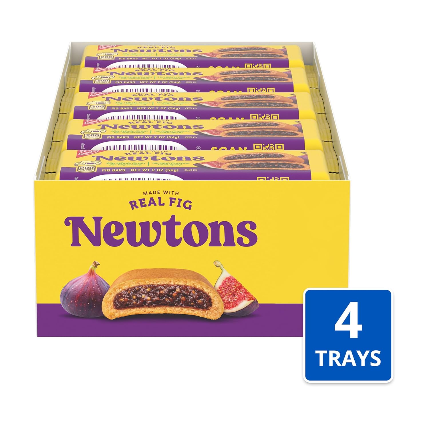 Detalle 2 de NEWTONS Soft Baked Real Fruit Fig Bars, 40 Individually Wrapped Snack Packs