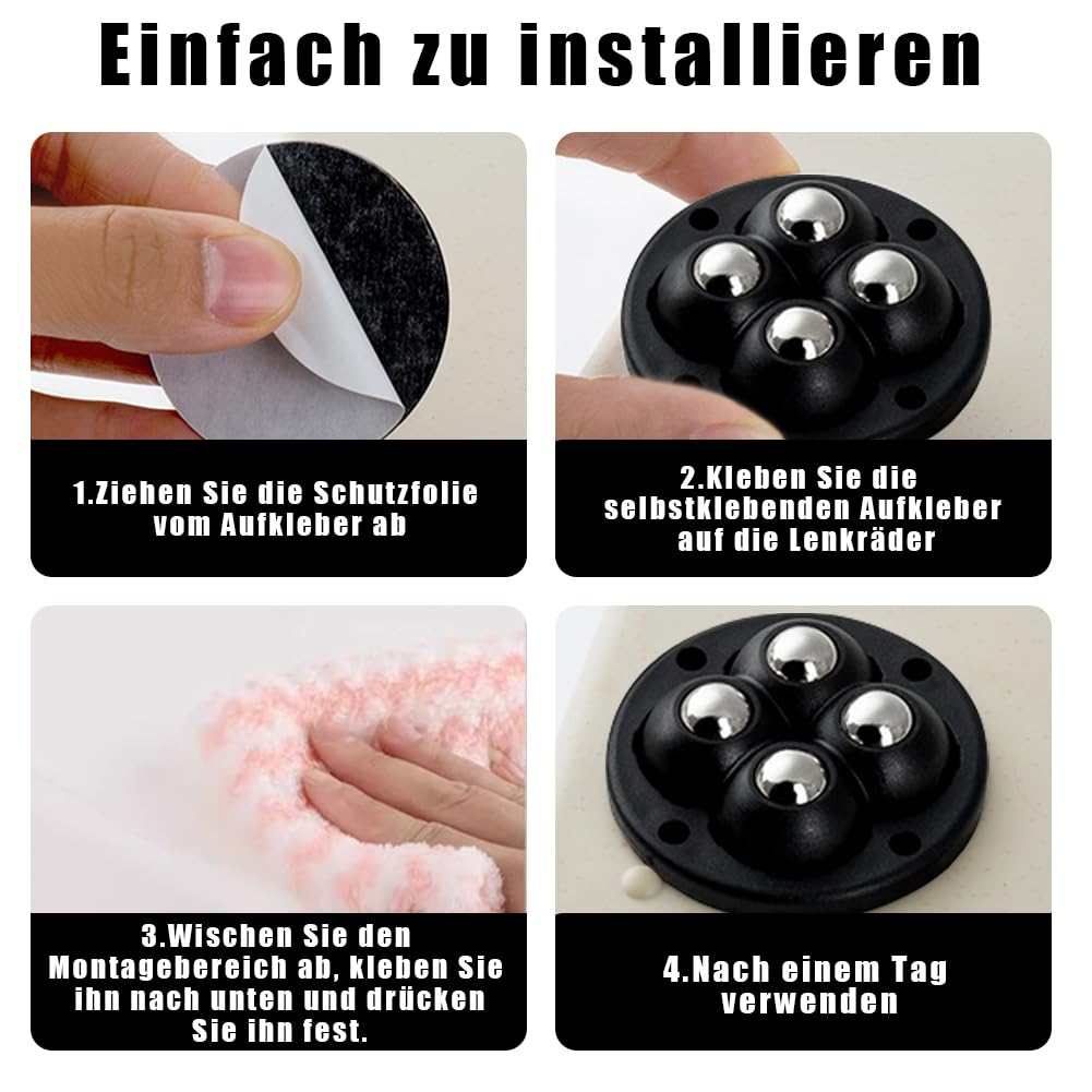 Thumbnail 4 de Fosoloni Möbelrollen klein 8 Stück Kugelrollen