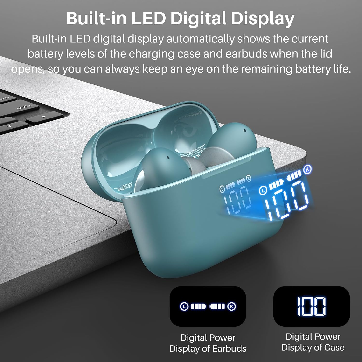 Detalle 2 de TOZO T20 In-Ear Kopfhörer Bluetooth 5.3, 48,5 Std. Akkulaufzeit