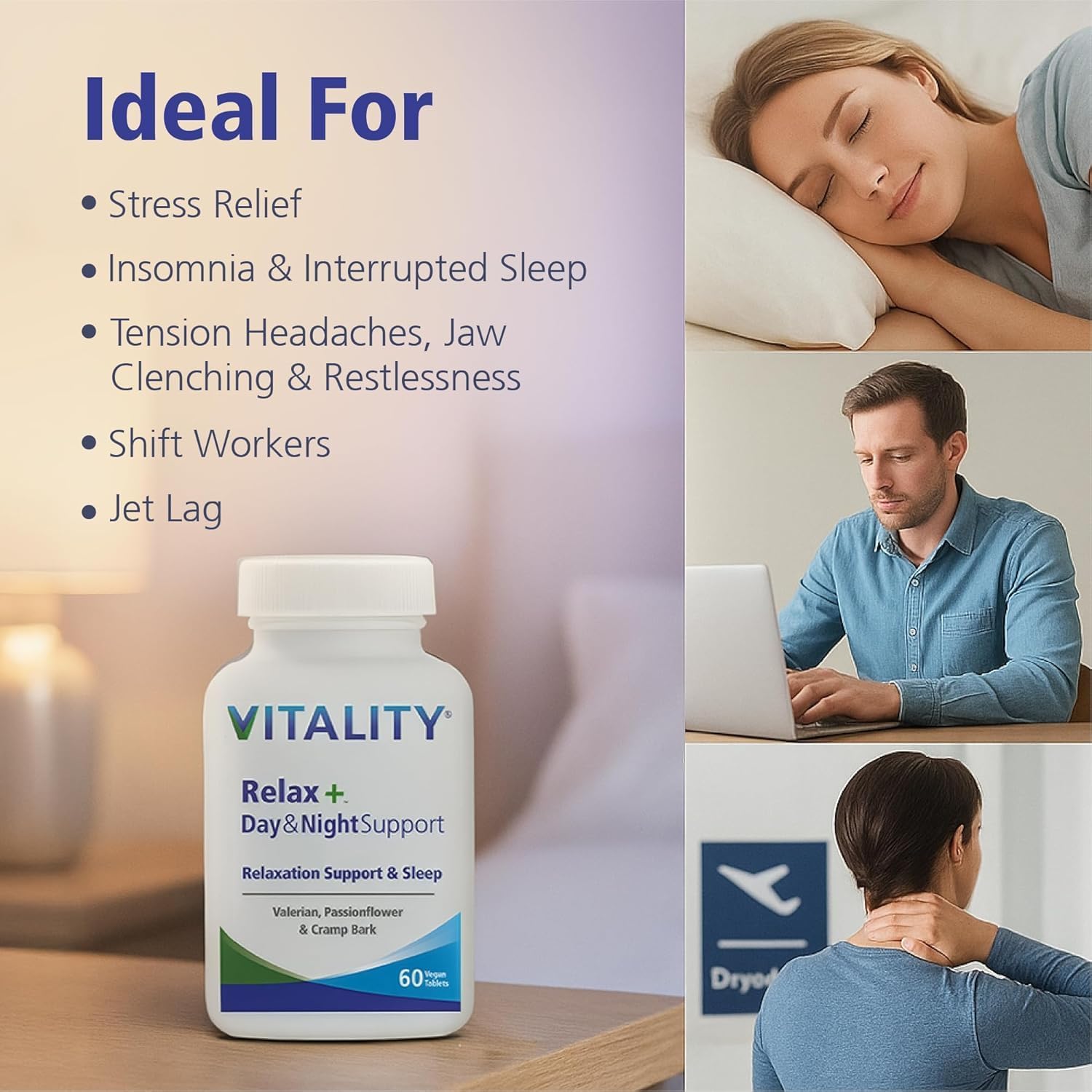 Detalle de VITALITY PURITY-951300 Relax+ Herbal Sleep Aid with Valerian