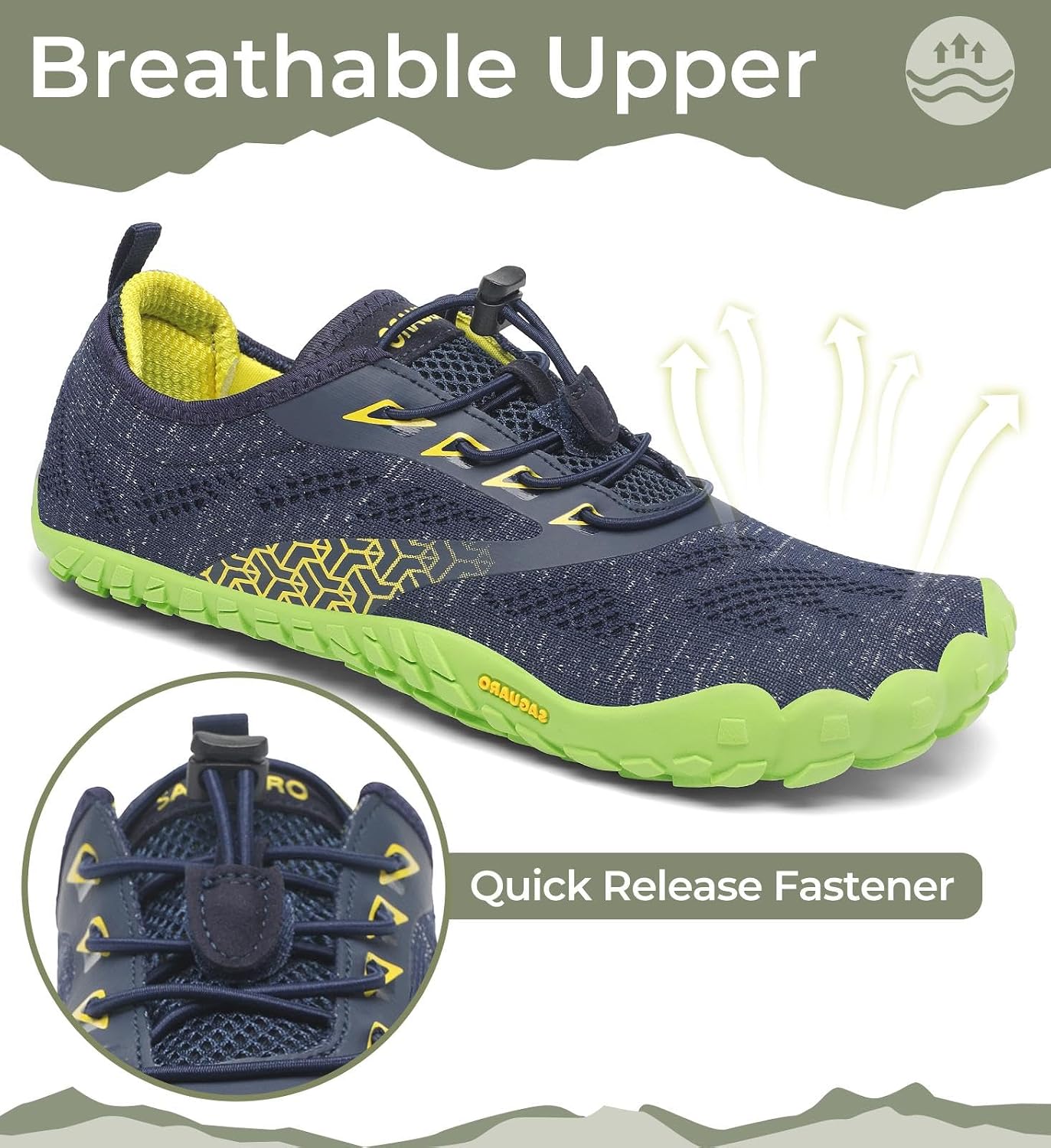 Detalle de SAGUARO Unisex Barfußschuhe für Indoor & Outdoor Fitness (Gr. 36–48)