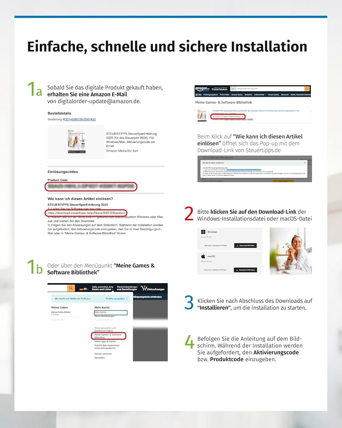 Detalle 2 de SteuerSparErklärung 2025 – Einfache Steuererklärung für 2024 mit ELSTER, Datenimport und KI-Unterstützung