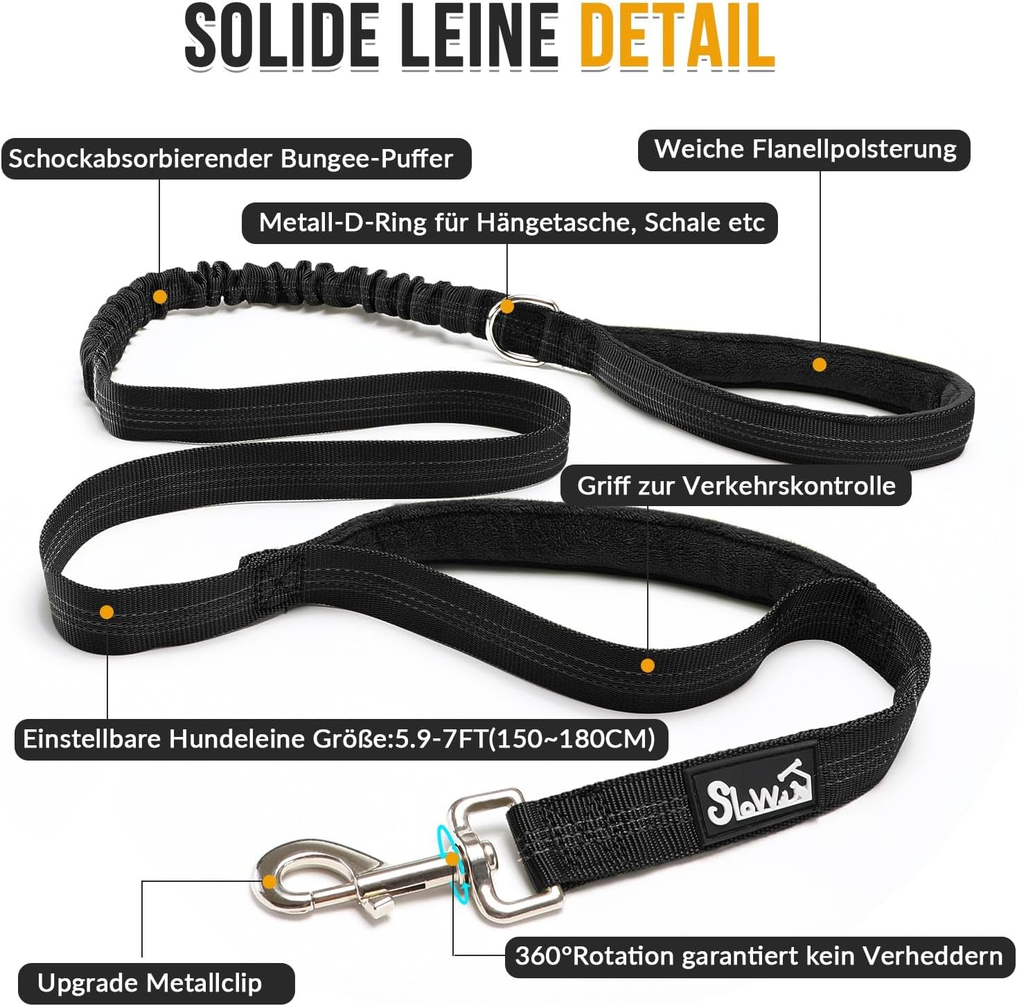 Detalle 2 de SlowTon Hundegeschirr mit reflektierender Polsterung (mittelgroße bis große Hunde) – verstellbar, Anti-Zug und mit 2 Griffen