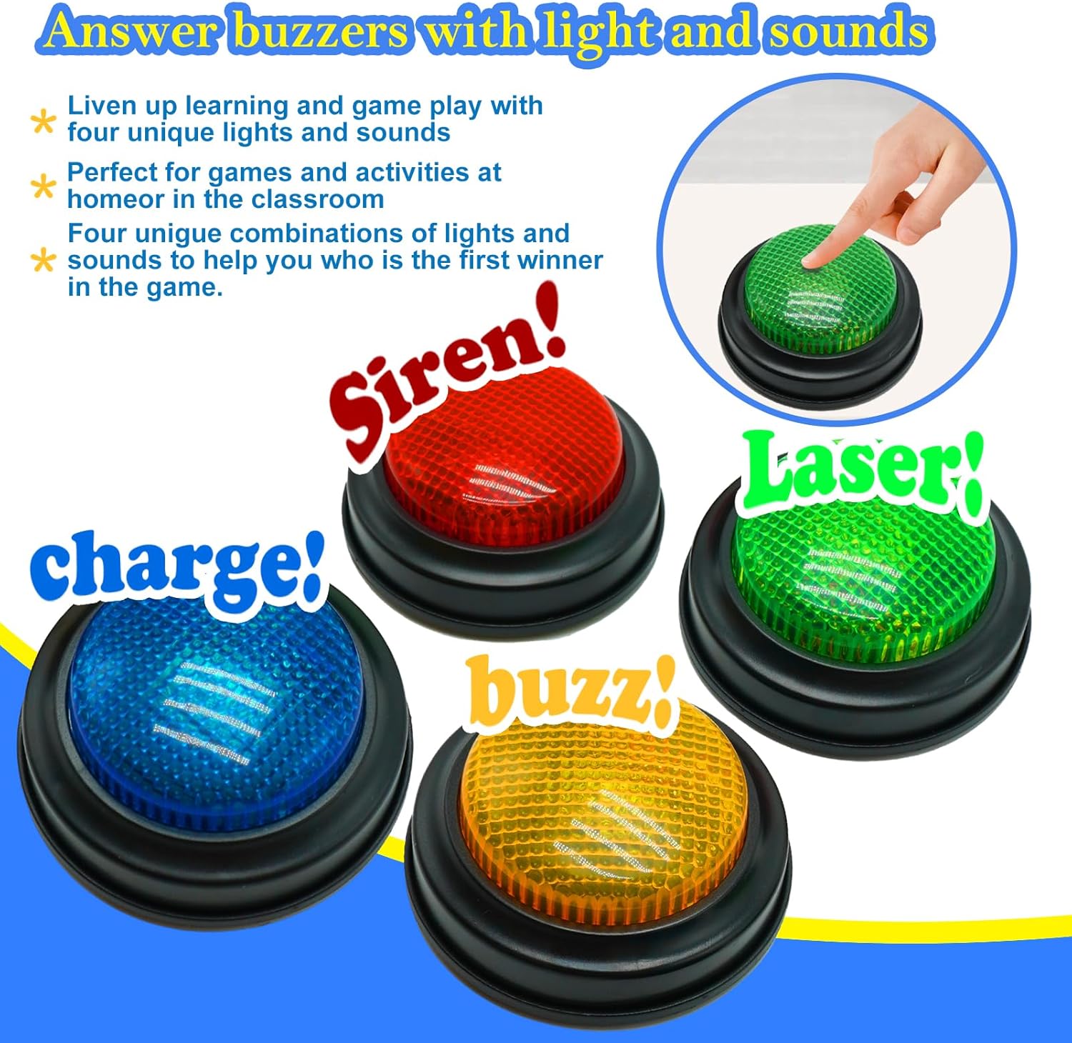 Detalle de Gelaber Jeu Buzzer 8 pièces