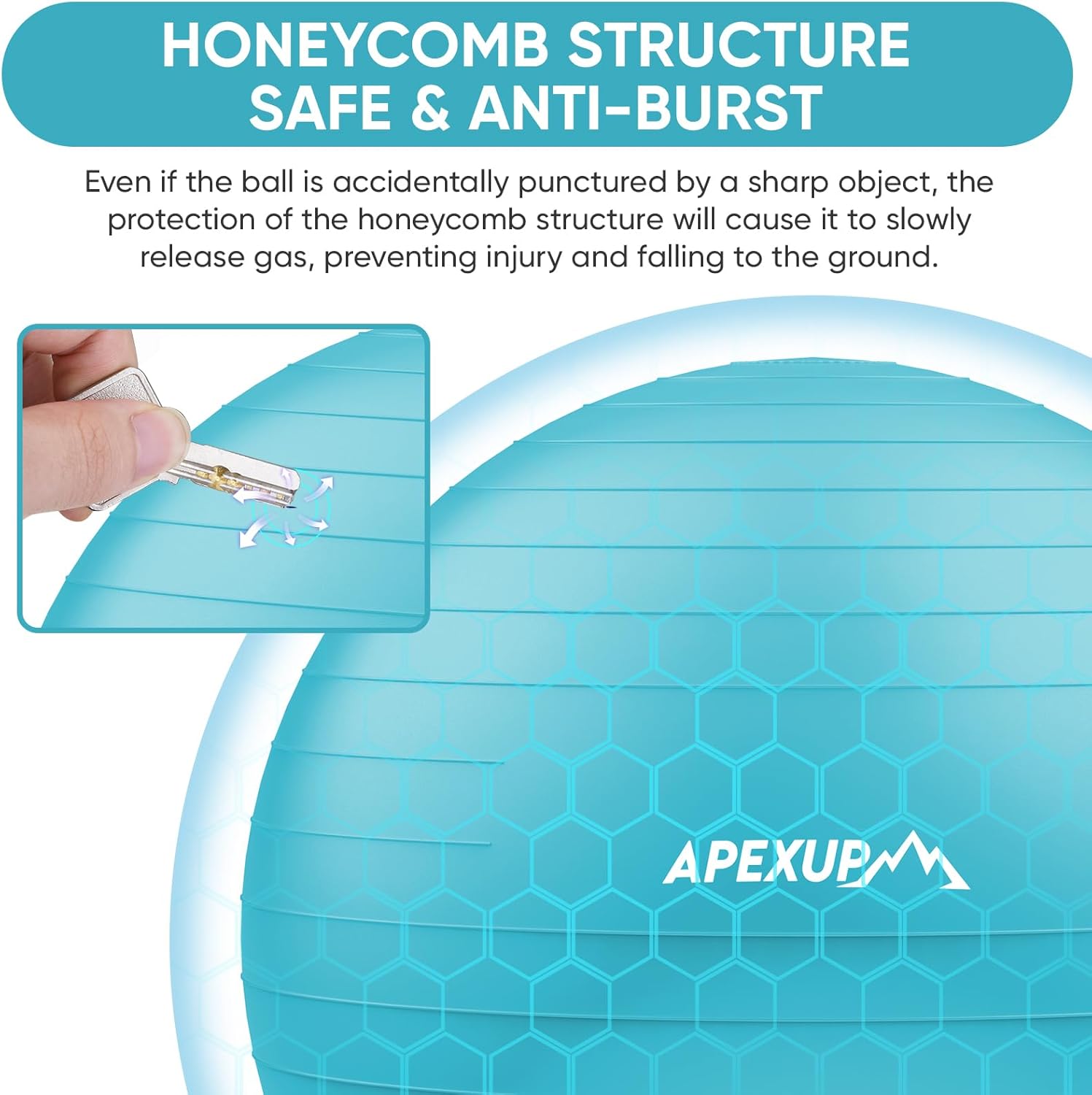 Thumbnail 3 de APEXUP Yoga Ball Exercise Ball: Anti-Slip, Heavy-Duty Stability for Fitness, Balance, and Core Training (5 Sizes)