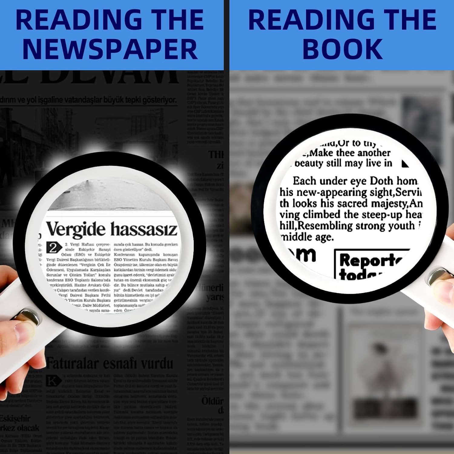 Thumbnail 2 de Zeeorymn Magnifying Glass with Lights 12 LED — Ultra-Clear Double-Glass Lens, 30x Handheld