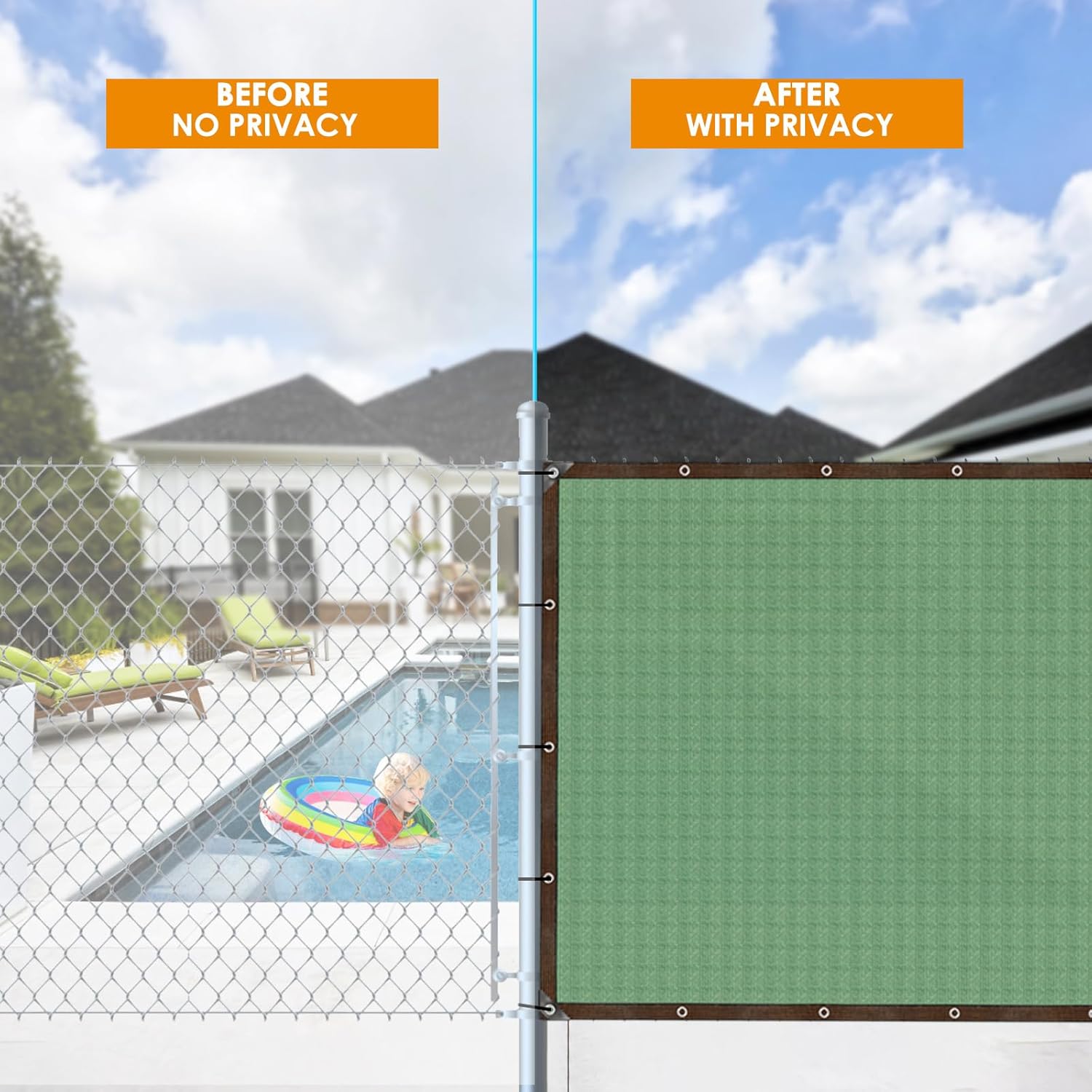 Thumbnail 5 de Esilihom Privacy Netting 1m x 10m HDPE 85% UV Block garden screen with holes and 100 cable ties