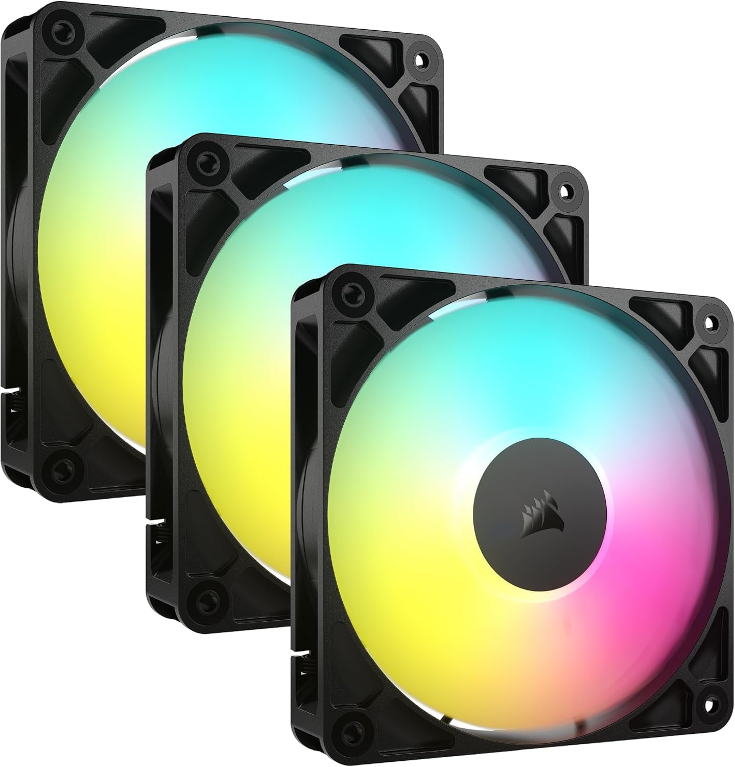 Detalle de CORSAIR RS120 ARGB ventilateurs 120 mm, pack de 3 🖥