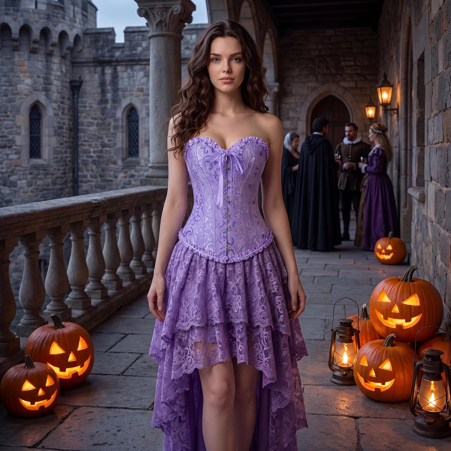 Thumbnail 6 de Zhitunemi Corsets-Ye819 Victorian Overbust Corset Top, Brocade, Lace-Up Back