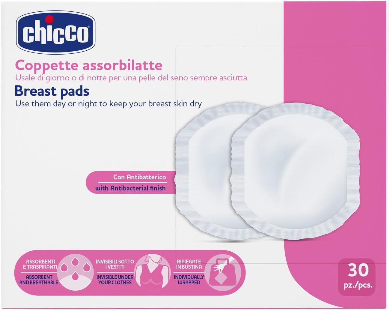 Thumbnail 2 de Chicco Coppette Assorbilatte Giorno e Notte con Antibatterico, Ultra-Assorbenti, Morbide e Traspiranti, Striscia Adesiva – 60 Pezzi
