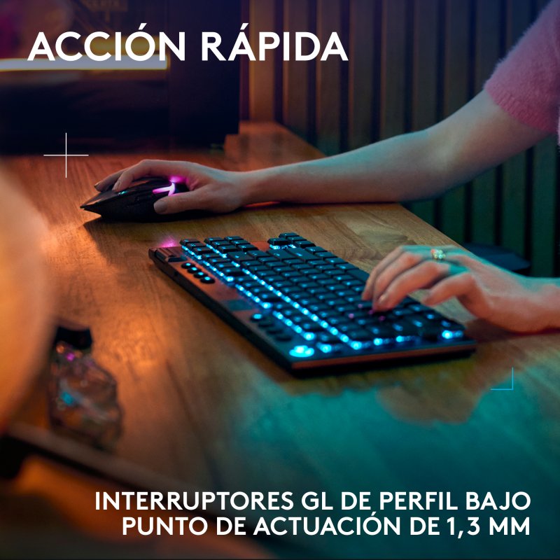 Detalle de Logitech G915 X LIGHTSPEED TKL teclado mecánico inalámbrico