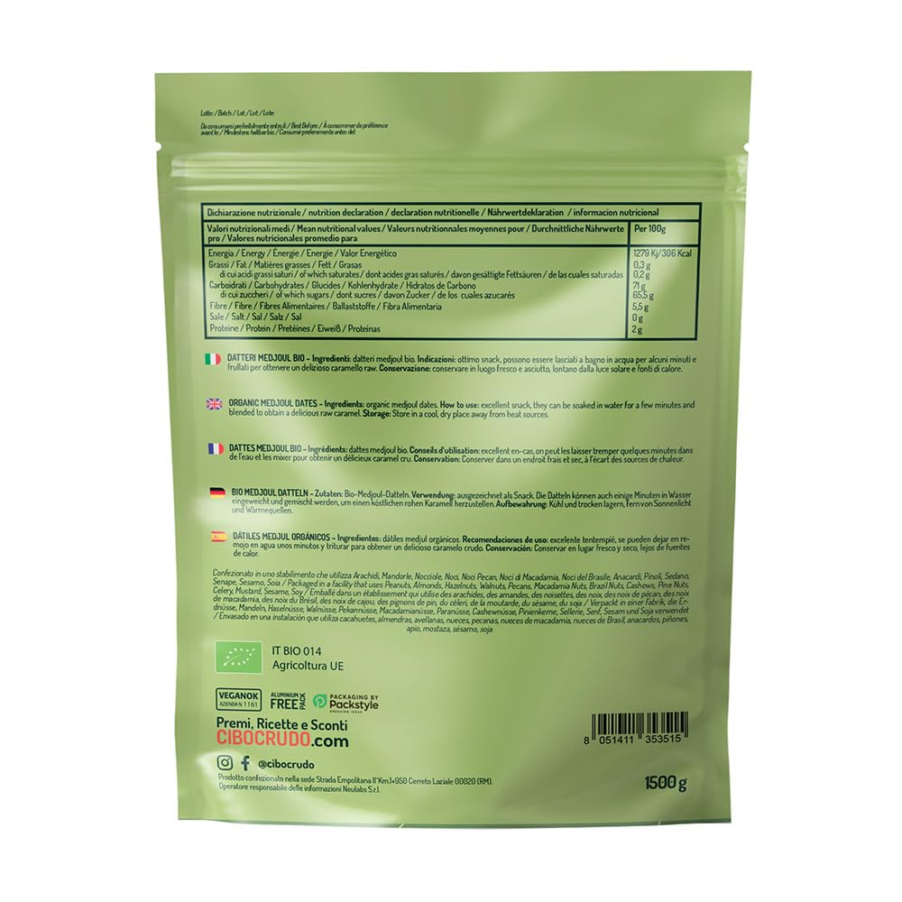 Detalle de Medjool Datteln Bio – Jumbo-Größe, 1,5 g, aus Israel