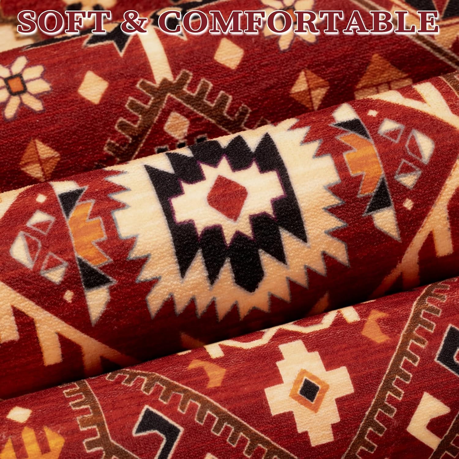 Detalle de SERISSA 5x7 Boho Area Rug — Washable, Non-Slip, Ultra-Soft Vintage Oriental Print