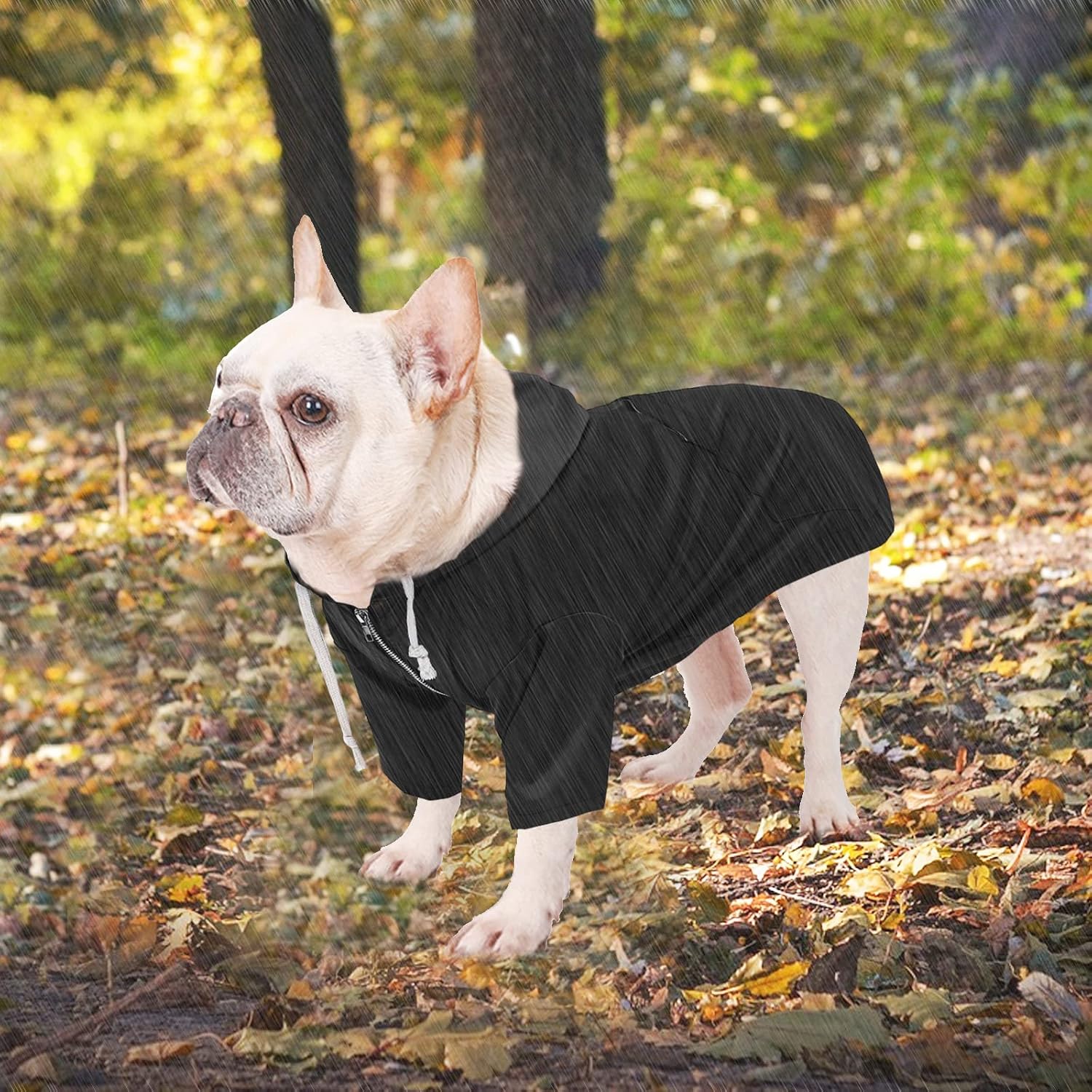 Thumbnail 1 de Dog Raincoat with Legs (XL, Black) – Waterproof, Harness Hole and Storage Pocket