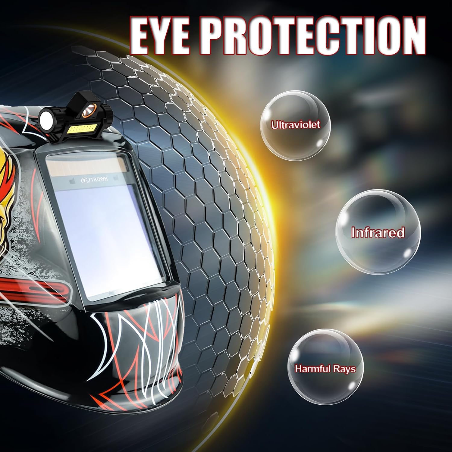 Detalle de TRQWH Auto Darkening Welding Helmet with True Colour and Large Viewing Screen