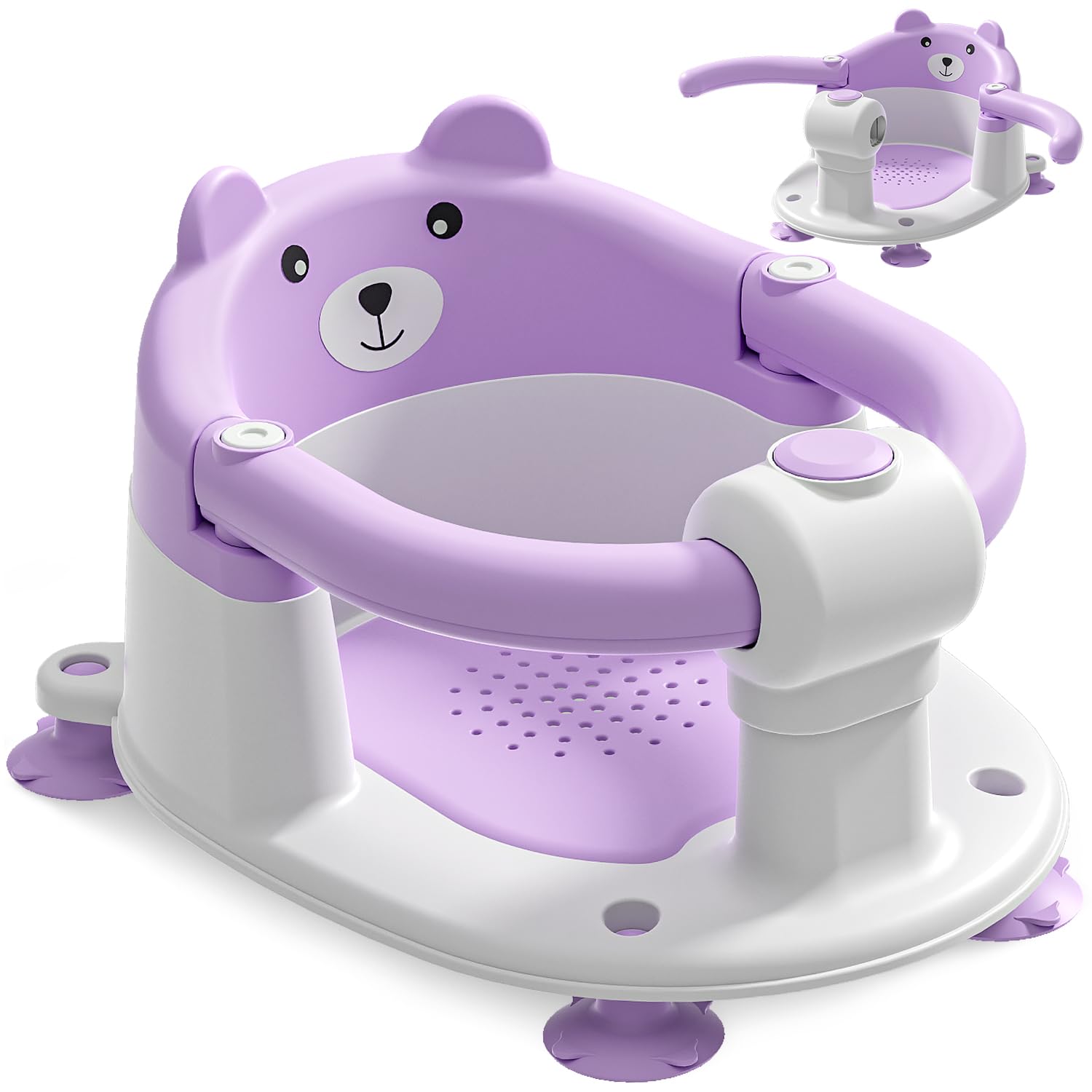 Thumbnail 6 de Badewannensitz Baby ab 6 Monate – Bär mit rutschfesten Saugnäpfen, 4 Saugnäpfe, Kissen, Blau
