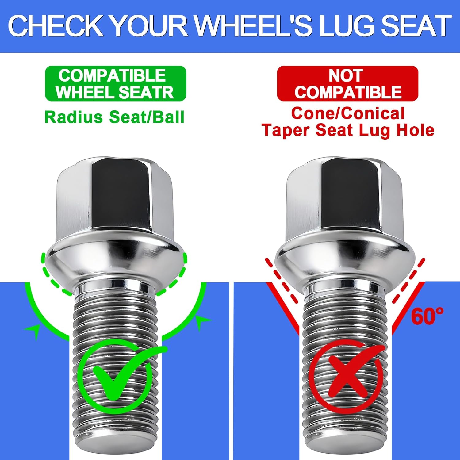Thumbnail 2 de ERMWALR Wheel Bolts M14 x 1.5 – 27mm Thread, 17mm Hex, 20-Piece Set for Audi/ VW Alloy Wheels