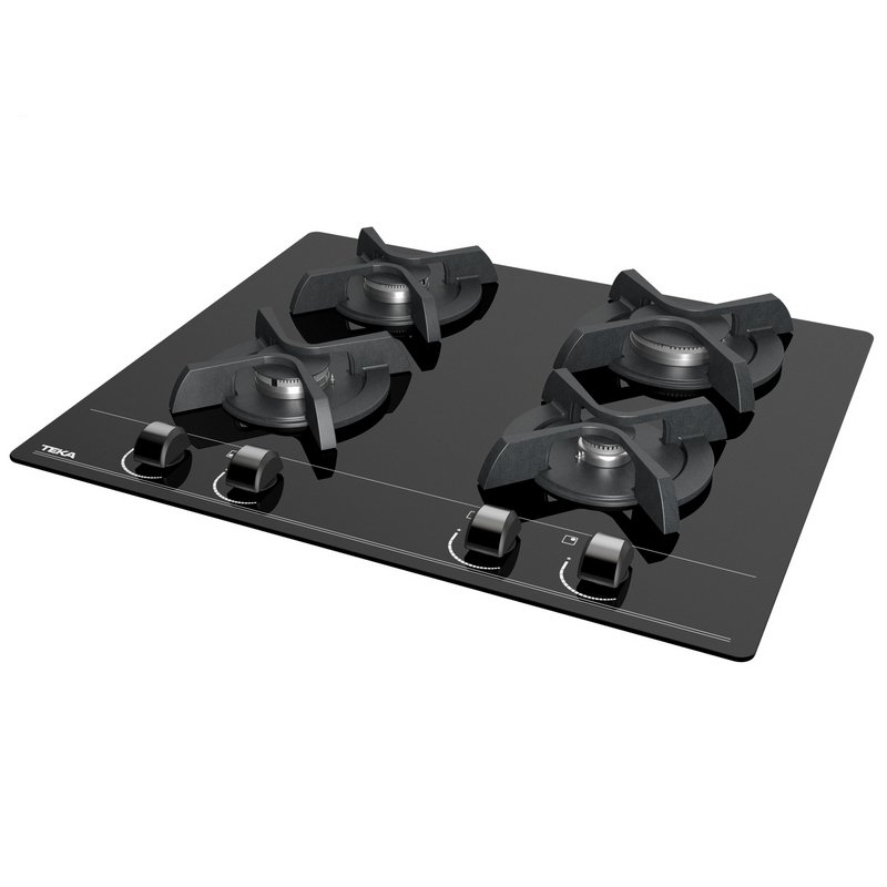 Detalle de Teka GBC 64000. Placa de Gas a 4 Zonas de Cristal Negro (60 cm)