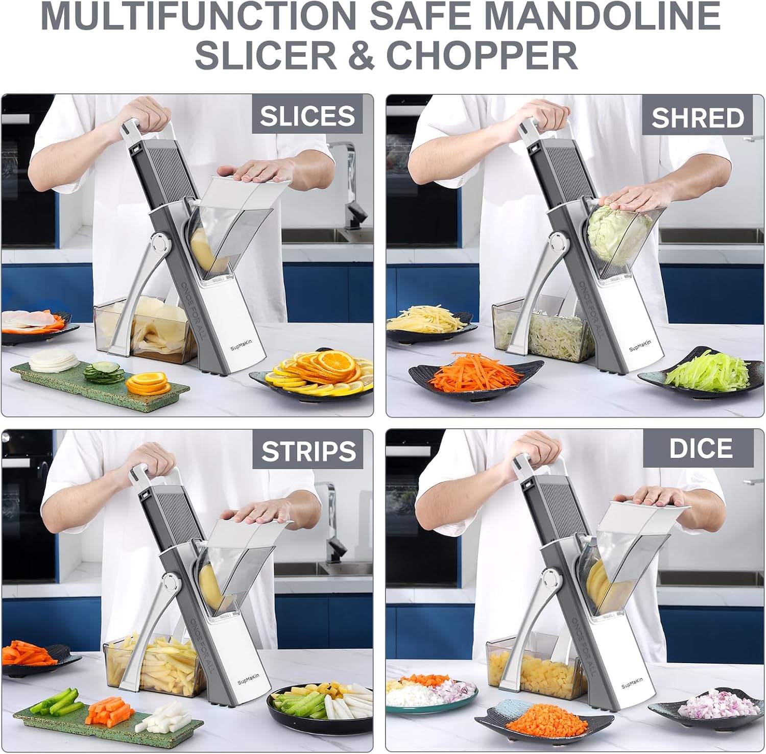 Detalle de SupMaKin Upgrade Safe Mandoline Slicer Vegetable Slicer ๐