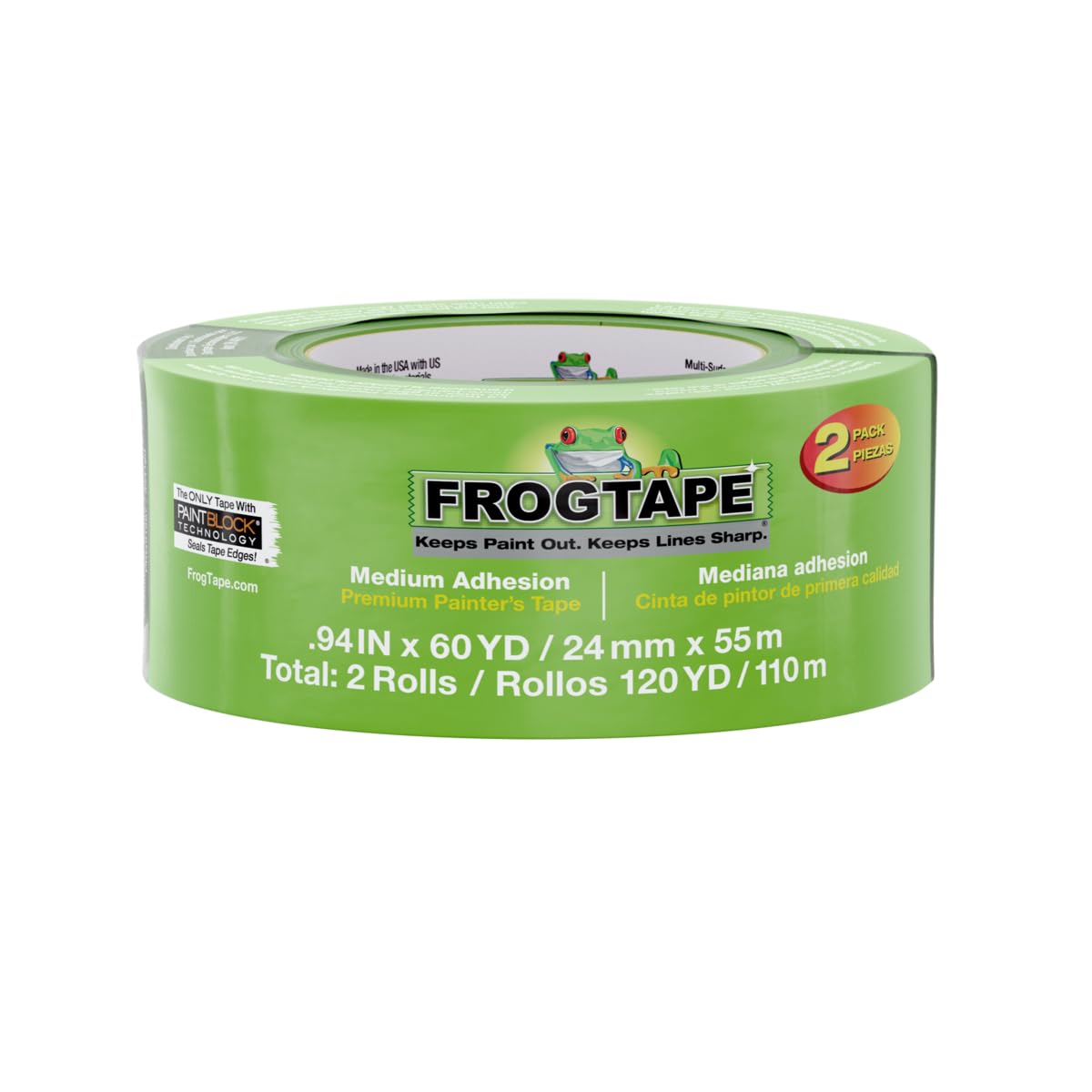 Detalle de Frog Tape Multi-Surface Masking Tape (24mm x 55m) – pack of 2 for crisp indoor lines