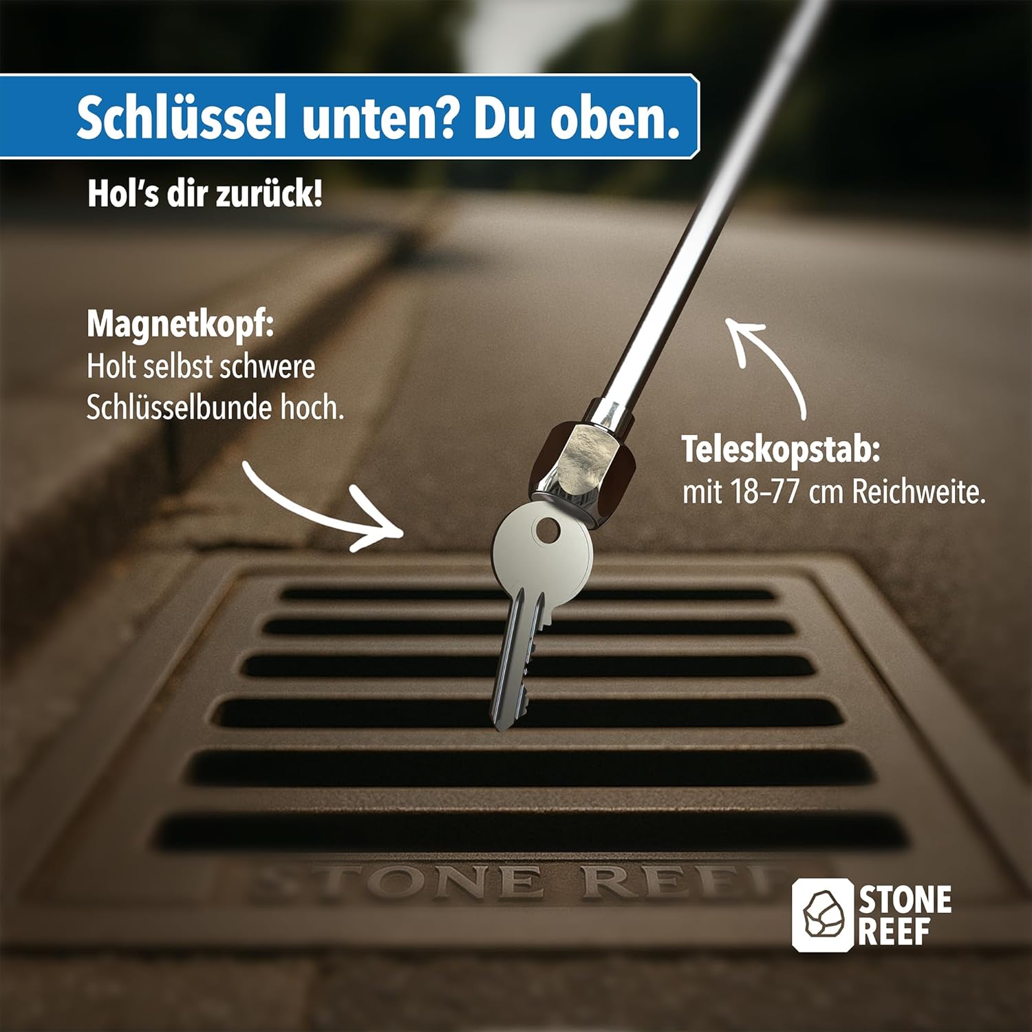 Thumbnail 1 de Teleskopischer Magnetheber Edelstahl 18–77 cm