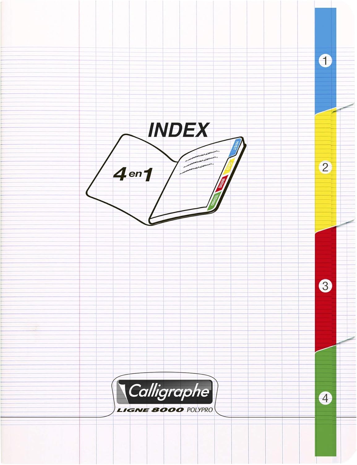 Thumbnail 4 de Calligraphe 18229AMZC – Lot de 3 Cahiers agrafés 4 index incolores, 24x32 cm, 140 pages chacun, papier 90 g/m², couverture polyprop transparente