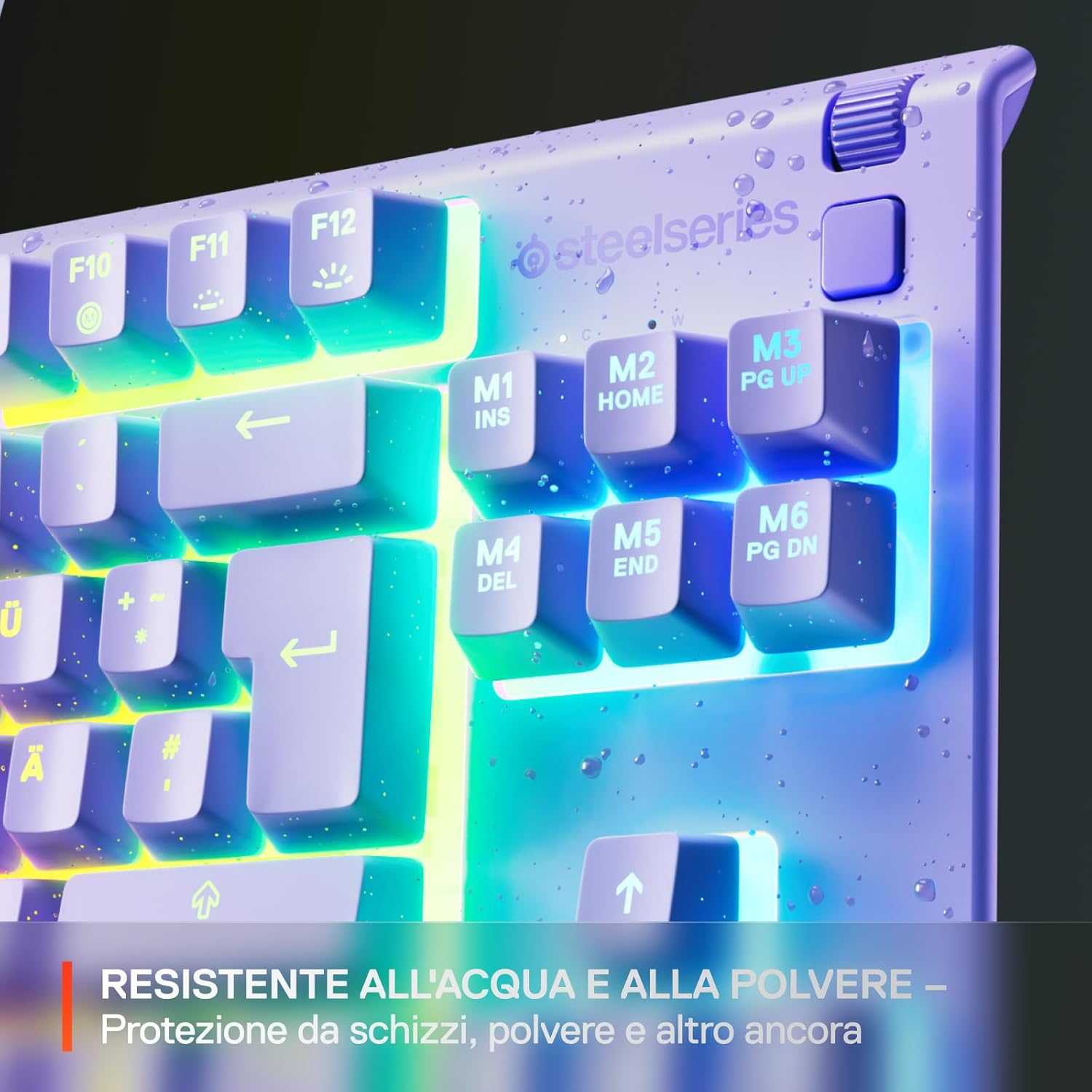 Thumbnail 3 de SteelSeries Apex 3 TKL Lavanda – tastiera gaming TKL UK QWERTY con RGB a 8 zone e switch silenziosi