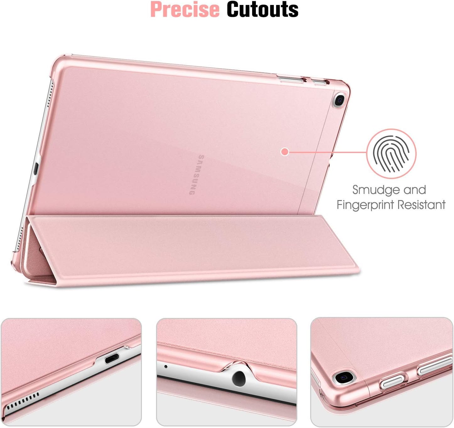 Thumbnail 4 de Fintie Schutzhülle für Samsung Galaxy Tab A 10,1 (SM-T510/T515, 2019) – ultradünn mit transparenter Rückseite in Roségold