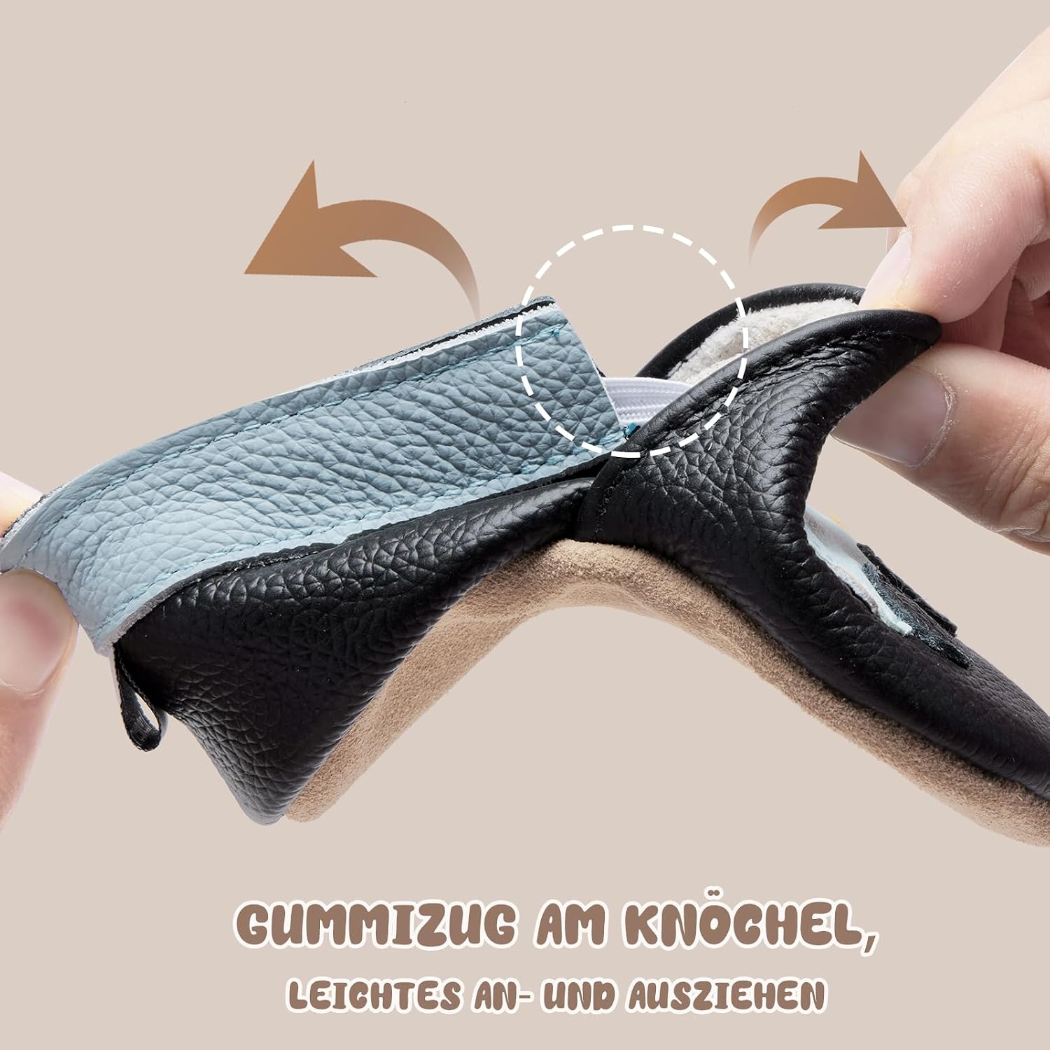 Detalle 1 de Krabbelschuhe aus Leder mit Rutschsohle