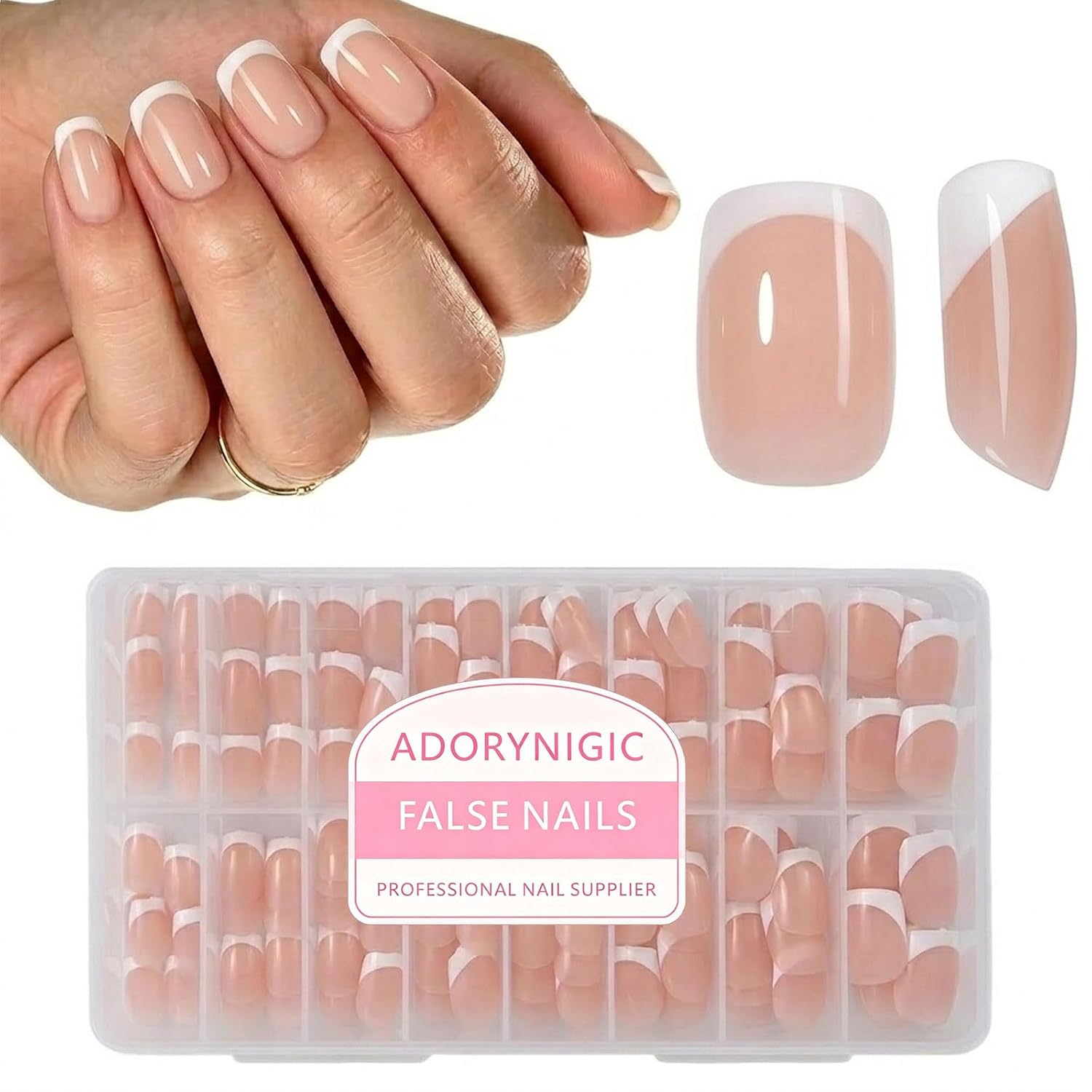 Detalle de ADORYNIGIC Press-On Nails, 128-Piece Set