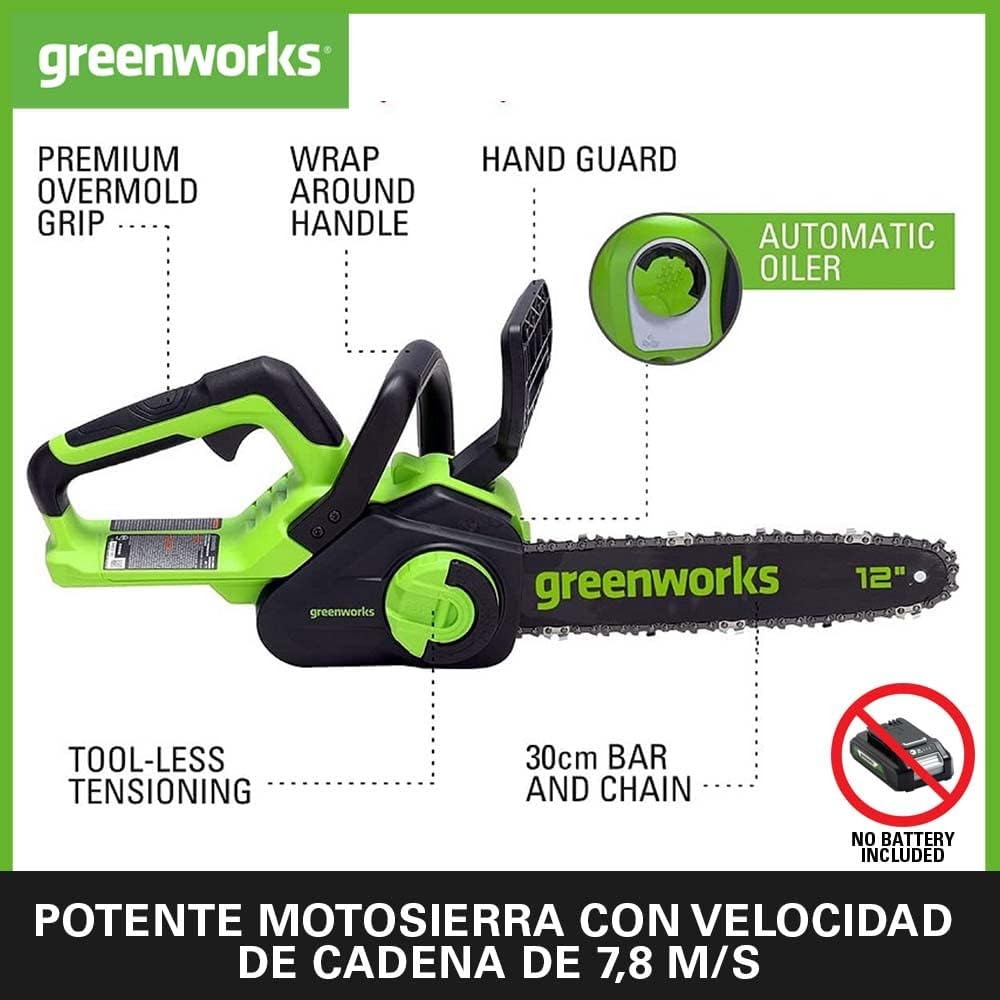 Detalle 2 de Greenworks GD24CS30 motosierra 30 cm