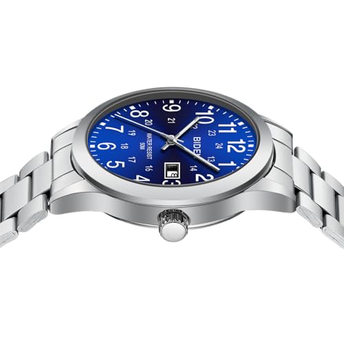 Detalle de LN LENQIN Orologio Uomo Acciaio Inox Analogico Quarzo Datario Impermeabile