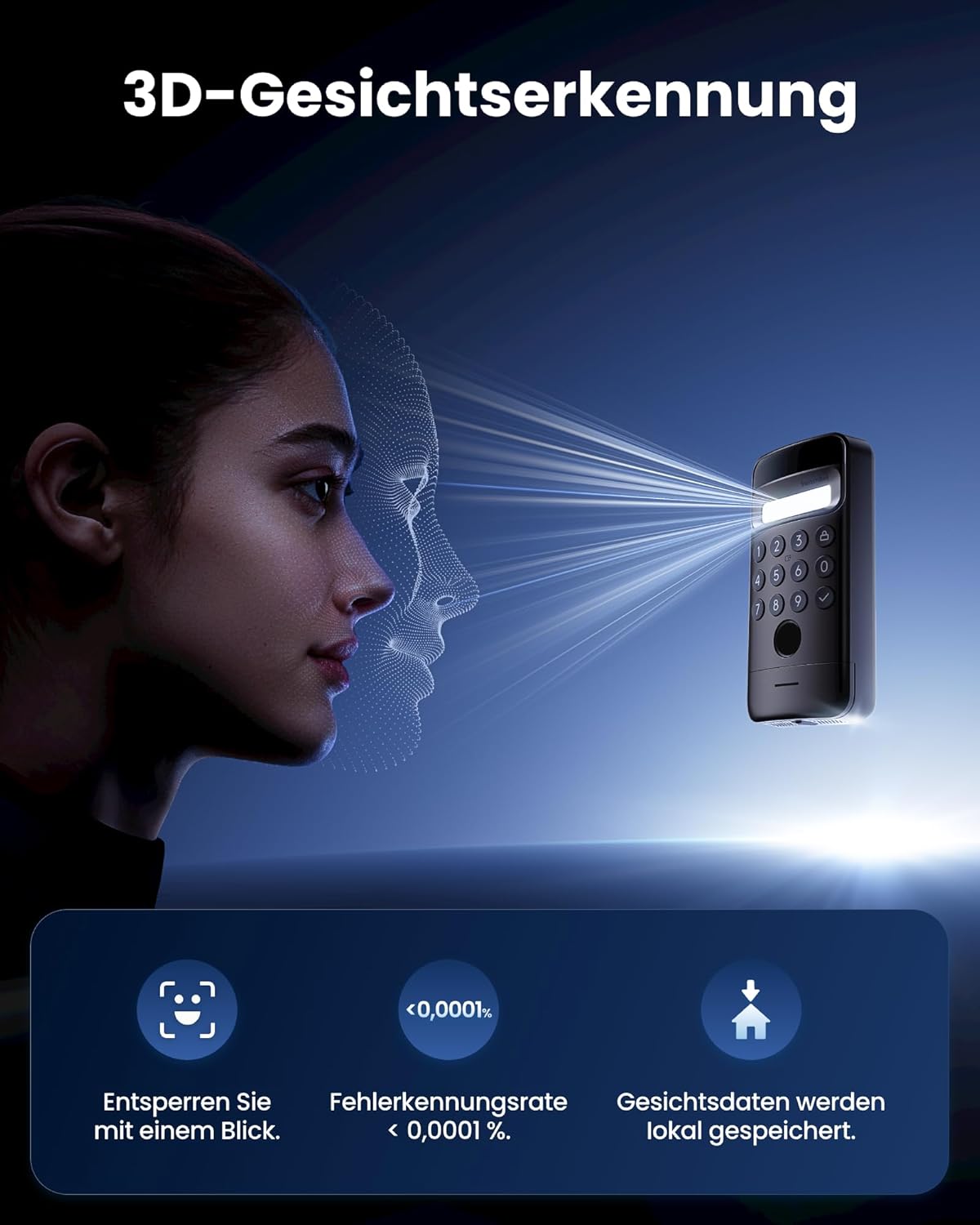 Thumbnail 2 de SwitchBot WiFi Smart Lock Ultra 3D-Erkennung