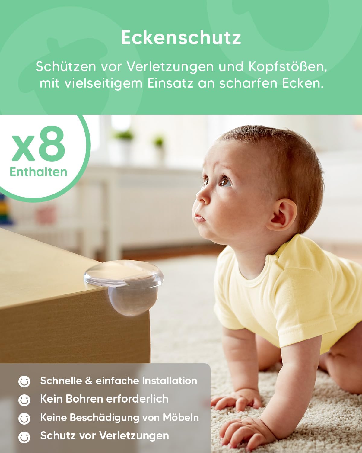 Thumbnail 6 de Aycorn Kindersicherung Set (24 Teile) – magnetische Schrankschlösser, Eckschutz, Türstopper und Ofenschloss (ohne Bohren)