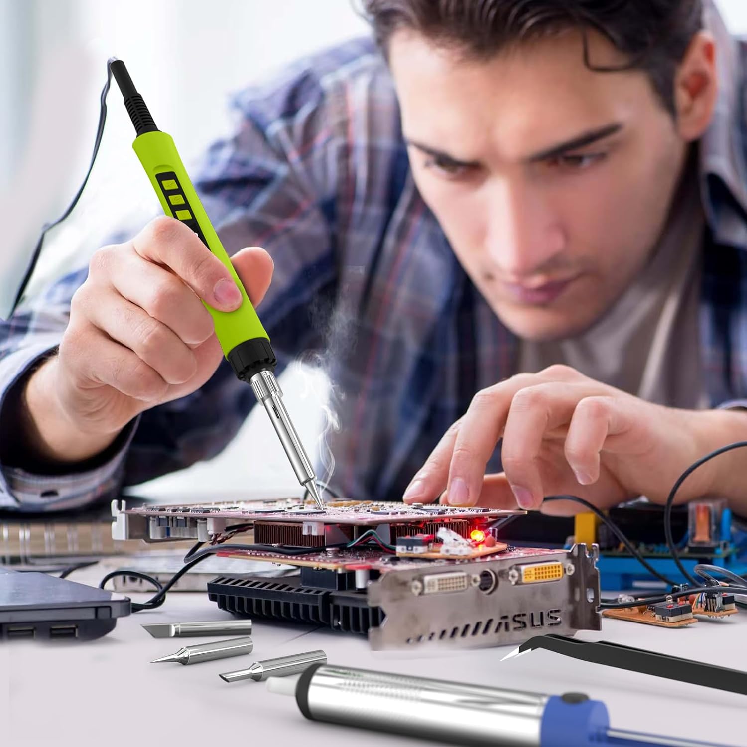 Thumbnail 2 de 190W Soldering Gun Kit 110V, Adjustable 356–932°F 🔧