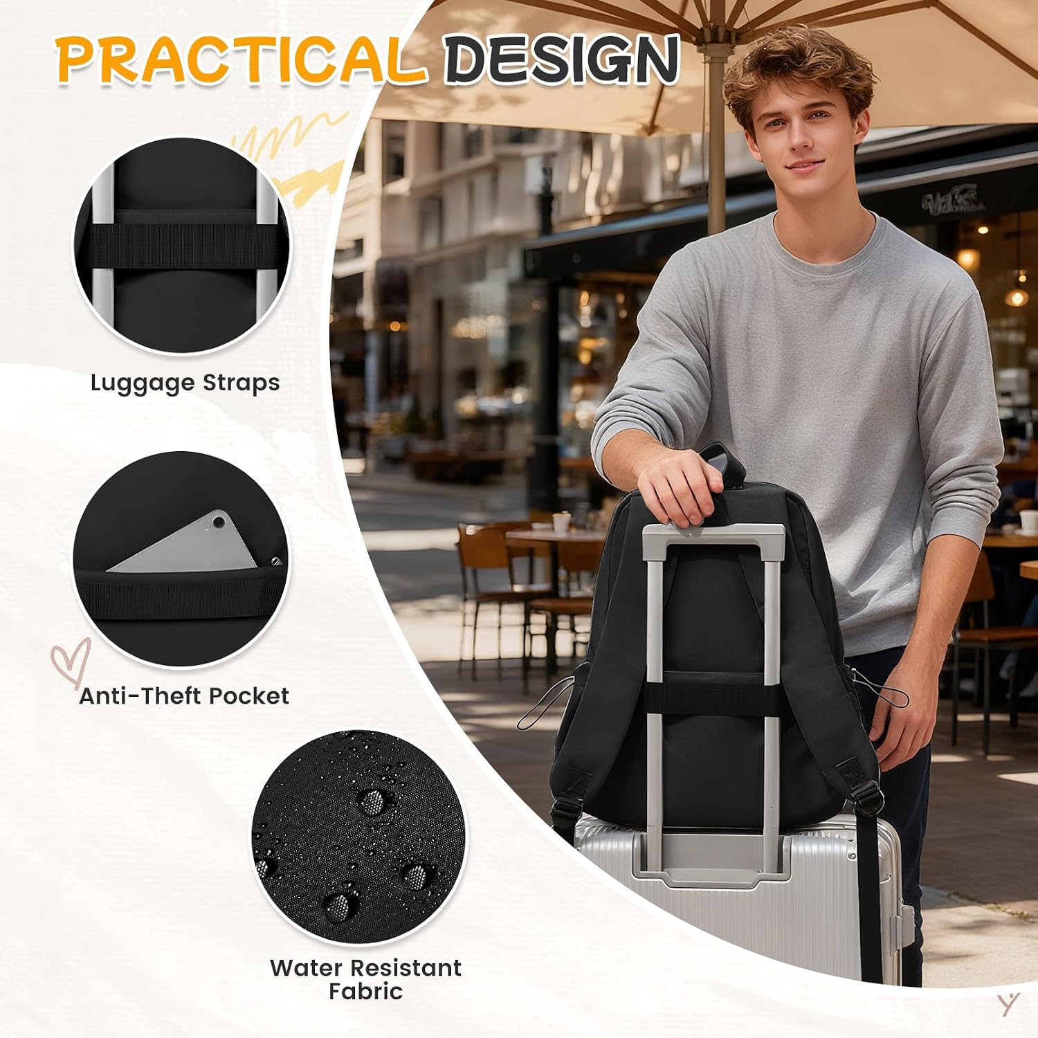 Detalle 2 de HYC00 HYC00 laptop backpack 29 litres