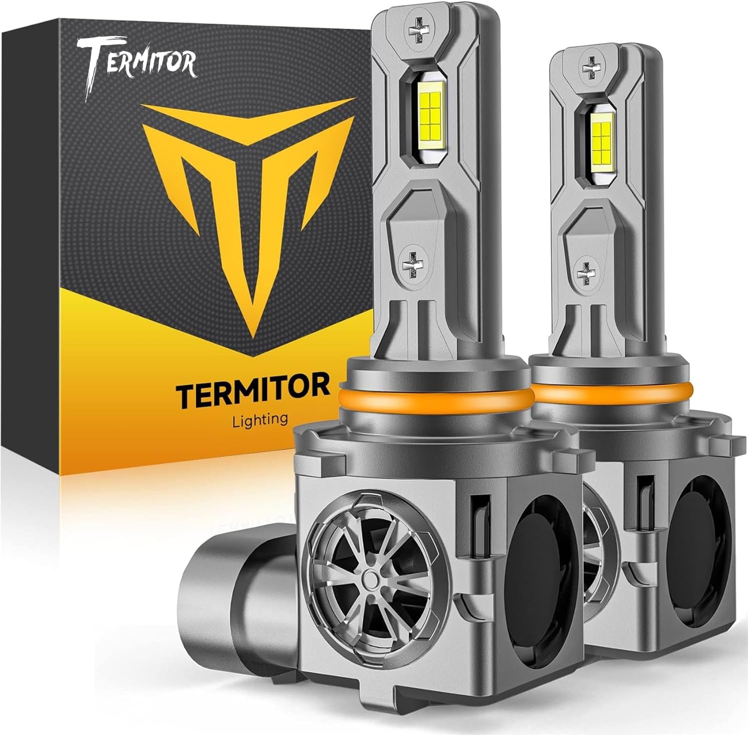 Termitor 9005 (HB3) Light Bulbs, 6500K Cool White Plug-and-Play Fog Light Bulb Set (Pack of 2)