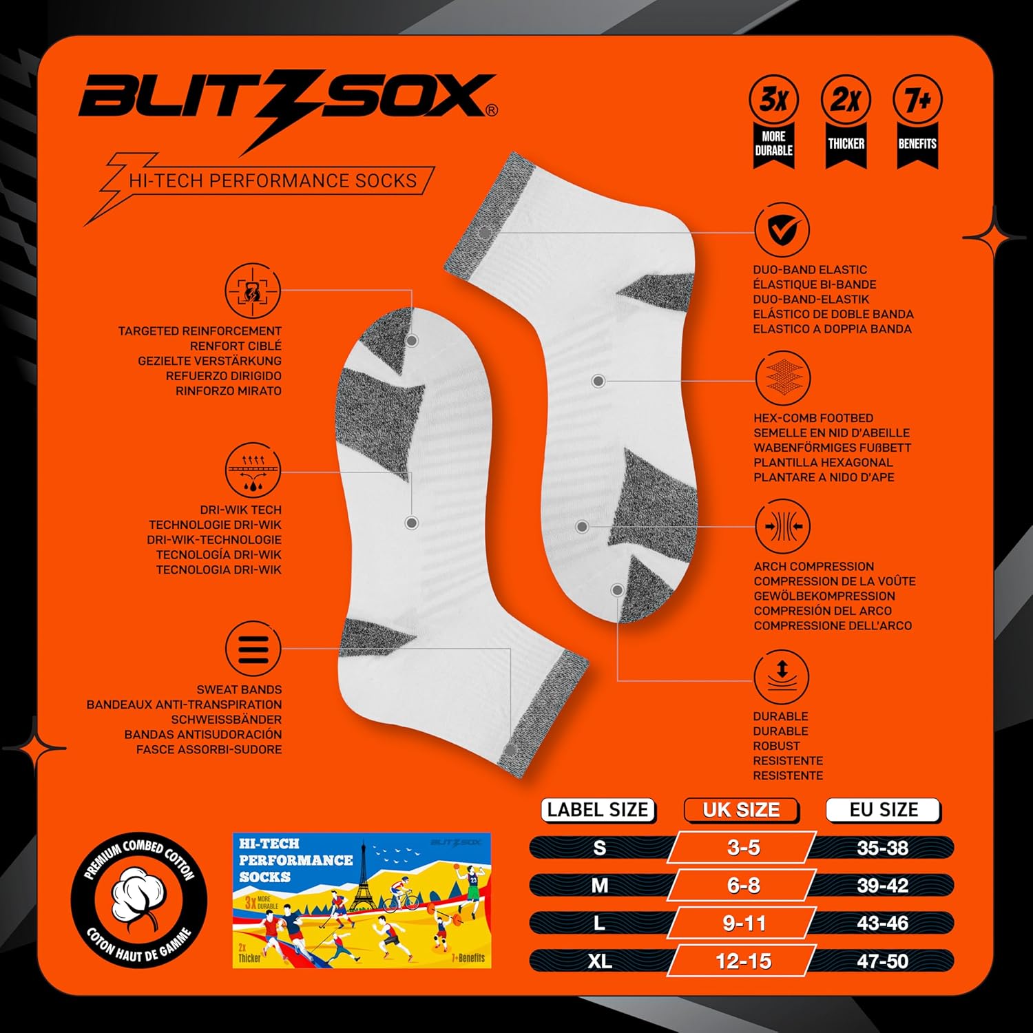 Thumbnail 1 de BlitzSox Calzini Sportivi Uomo Da Corsa Imbottiti