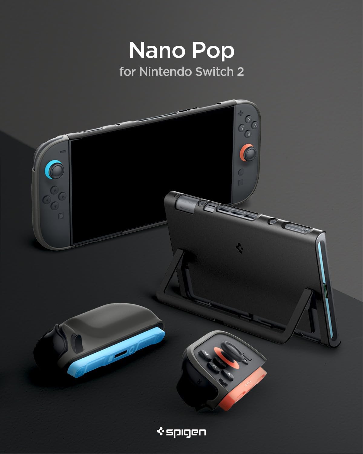 Thumbnail 1 de Spigen Nano Pop coque pour Nintendo Switch 2 (2025) avec support intégré – Sésame Noir