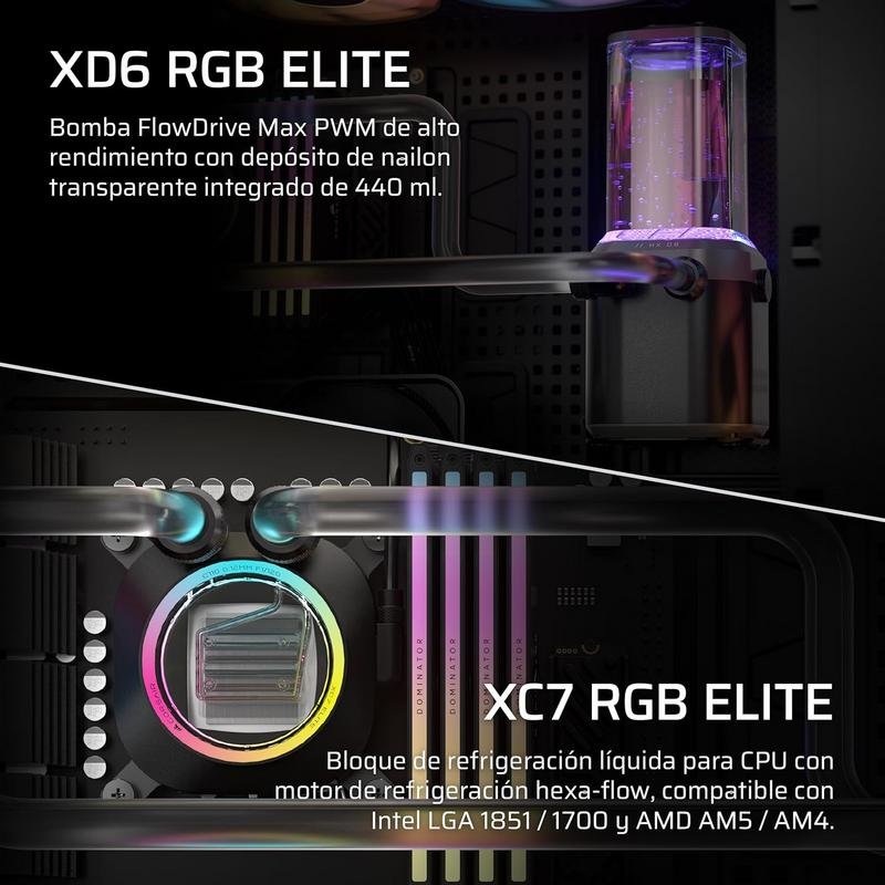 Detalle de Refrigeración Líquida Corsair iCUE Link XH505i RX360: rendimiento extremo y RGB sincronizable