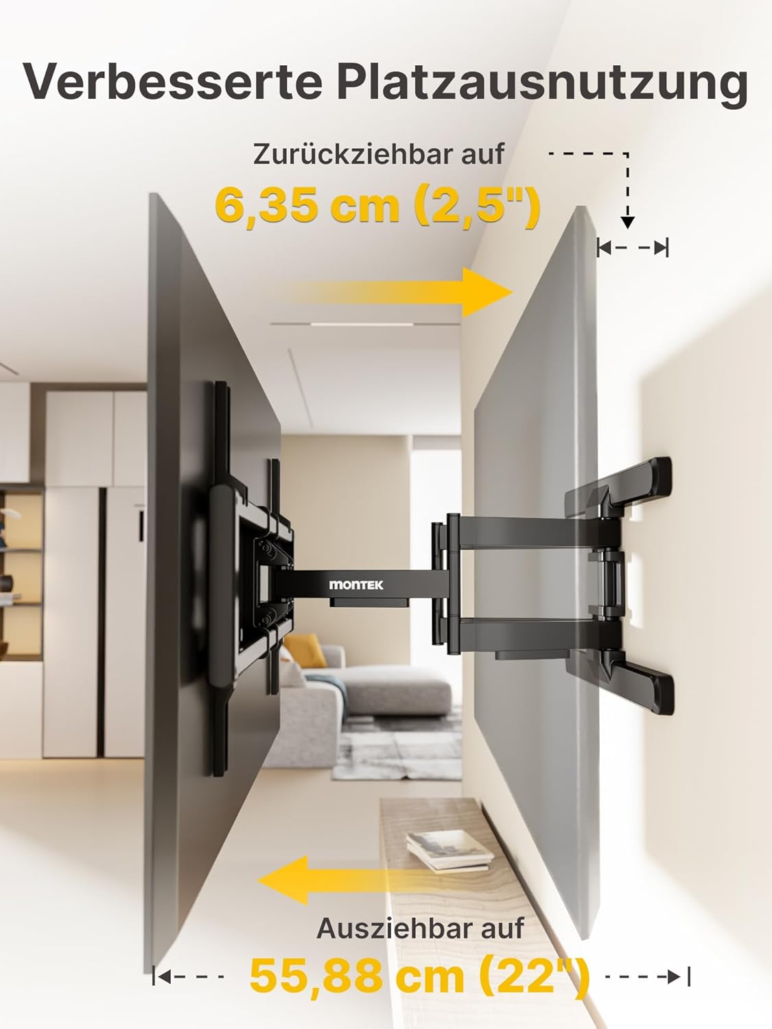 Detalle 2 de monTEK HW1242BK TV Wandhalterung 95 Zoll