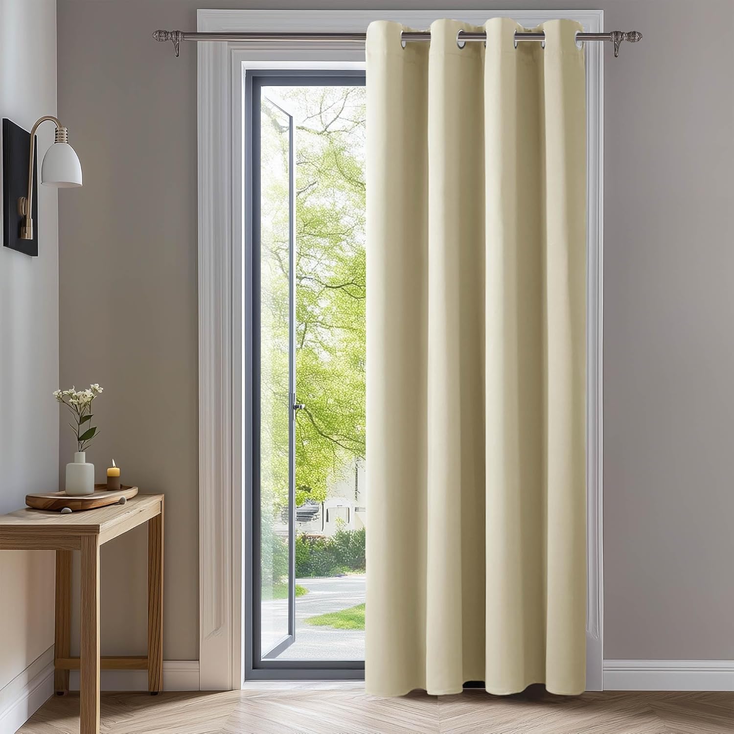 Deconovo Tenda oscurante Moderne 140x240 cm, Beige Scuro — 1 Pannello, 240 cm di altezza