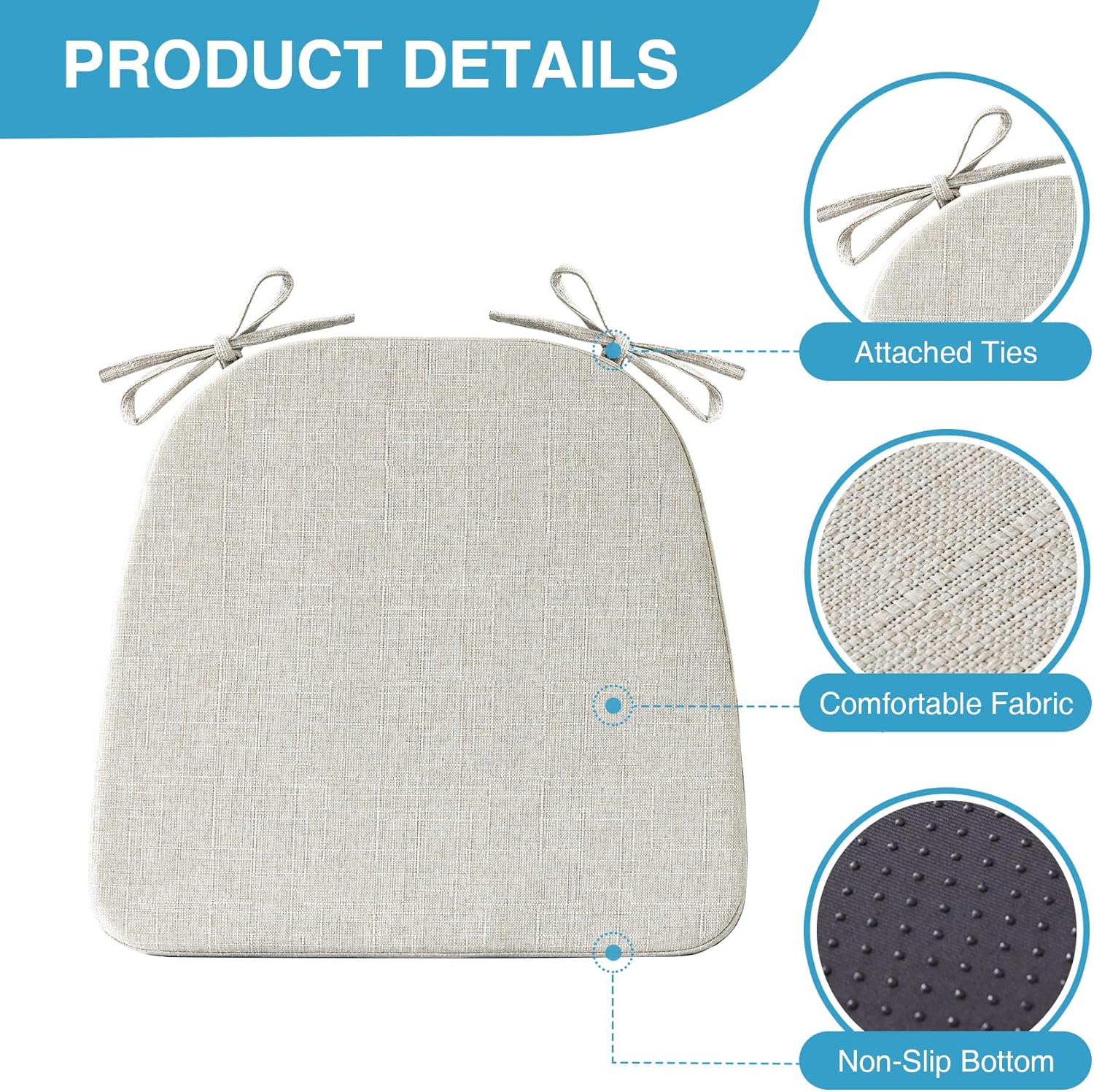 Thumbnail 1 de IASEAHK Chair Cushions 17" Beige