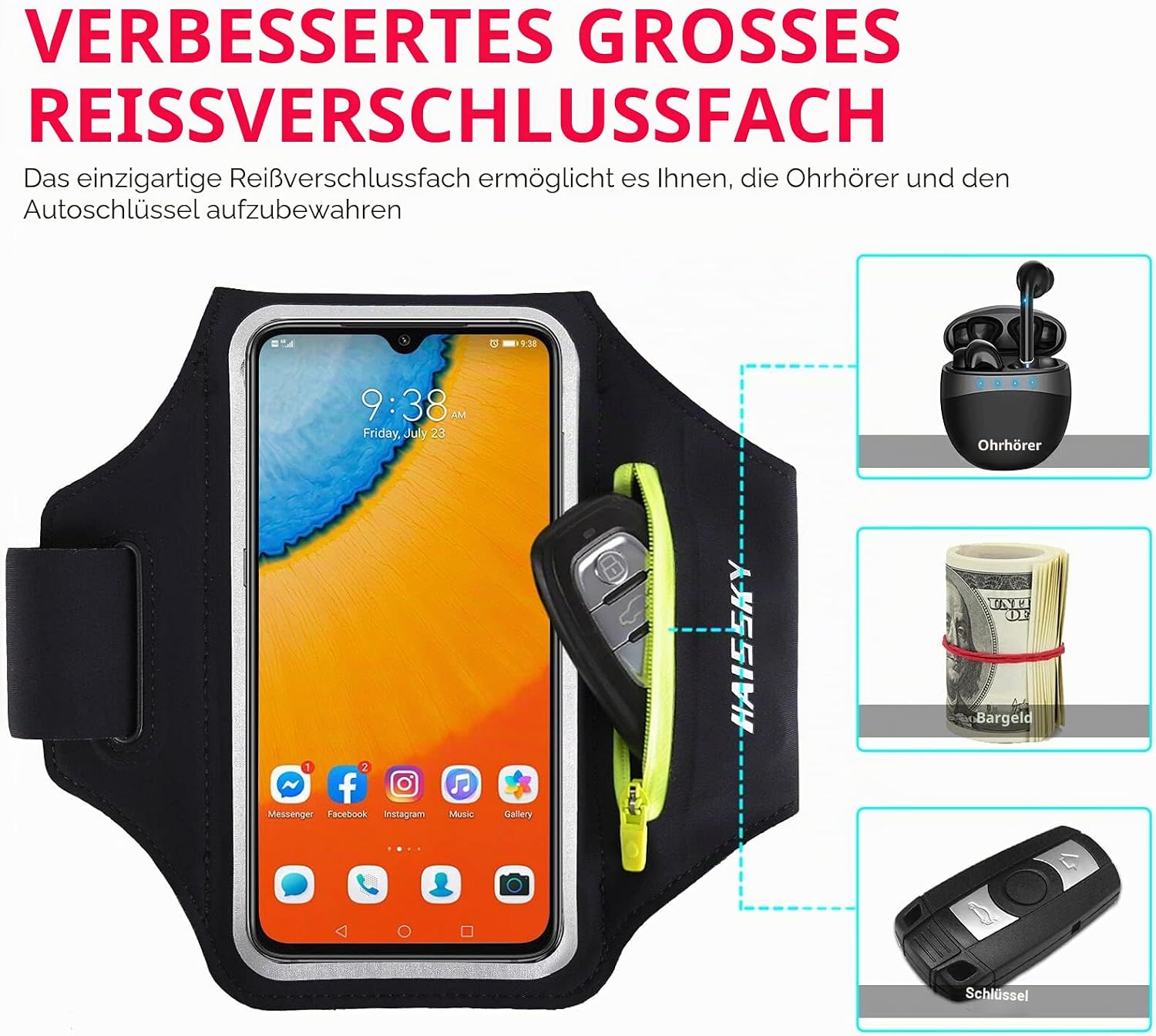 Detalle de HAISSKY Sportarmband 6,9 Zoll