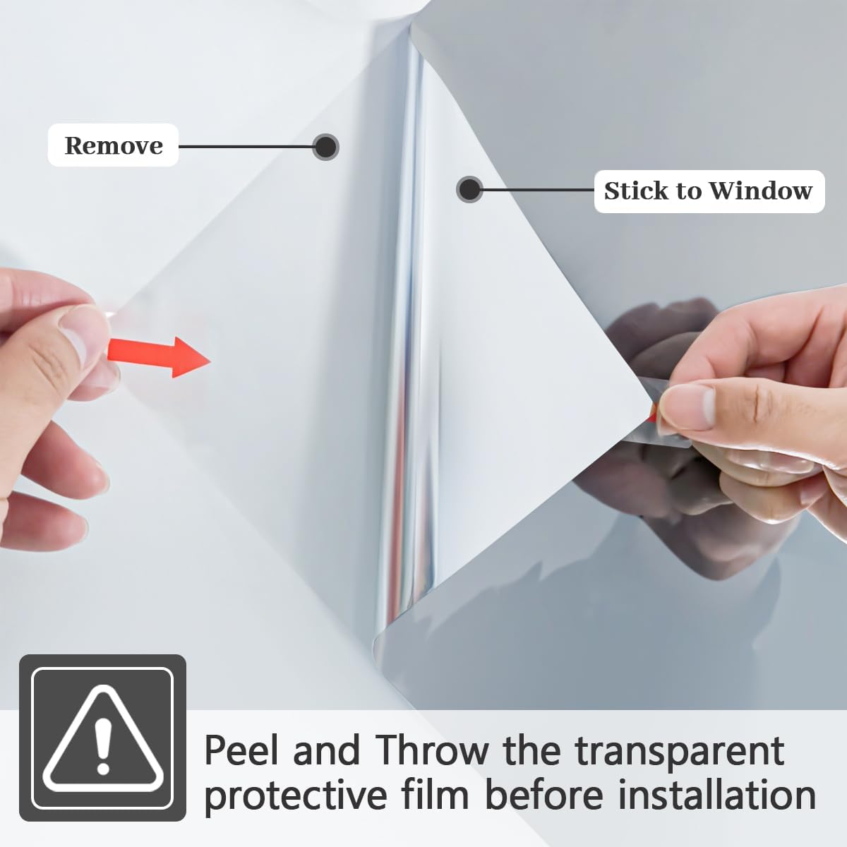 Thumbnail 6 de Zindoo One Way Privacy Film for Glass Windows, Reflective Mirror Tint (Silver) 59.5x400 cm