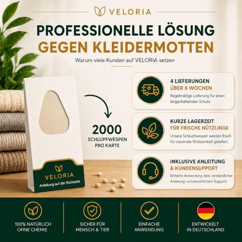 Thumbnail 1 de VELORIA Schlupfwespen gegen Kleidermotten mit 4 Karten